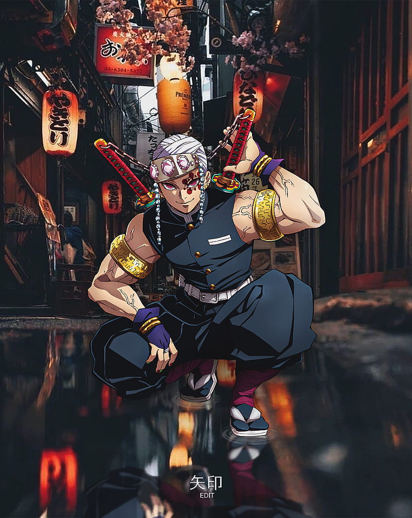 850x1068 Tengen Uzui, android, iphone, anime, animeboy, tengenuzui, demonslayer, animebackground, anime HD phone wallpaper