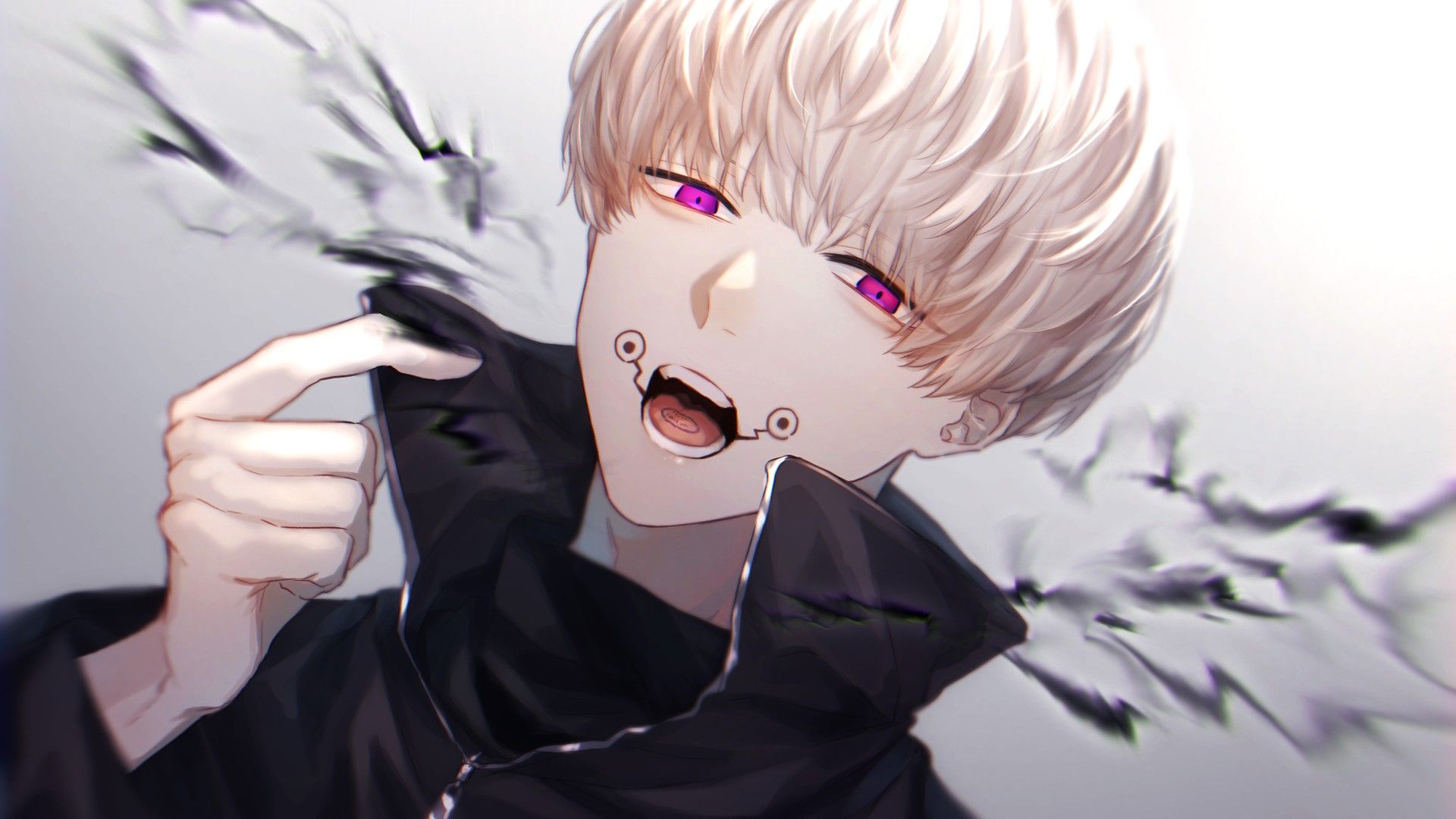 1920x1080 Purple Eyes School Uniform Toge Inumaki White Hair HD Jujutsu Kaisen Wallpaper
