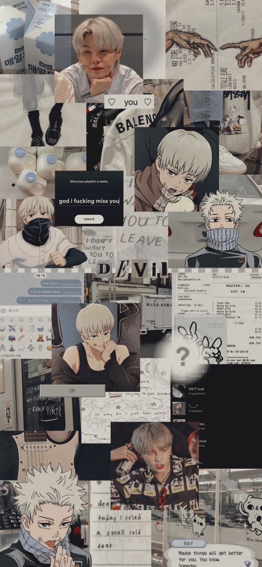 887x1920 Yoongi & Inumaki Wallpaper Like Reblog If You Save Or Use Please Don't Repost