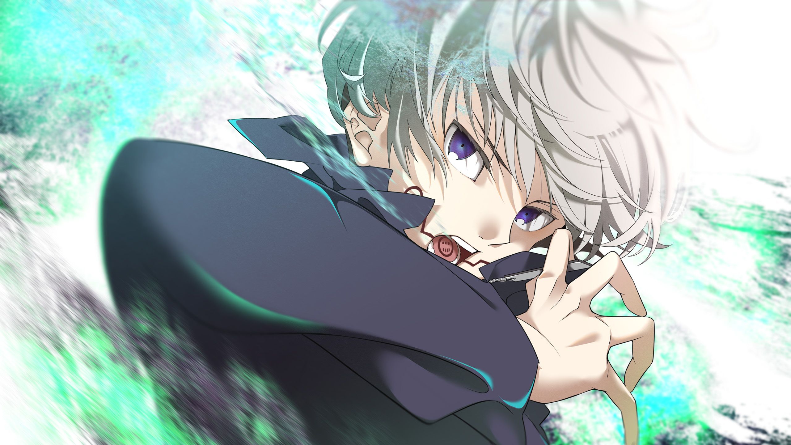 2560x1440 Blue Eyes Boy Jujutsu Kaisen Toge Inumaki White Hair HD Jujutsu Kaisen Wallpaper