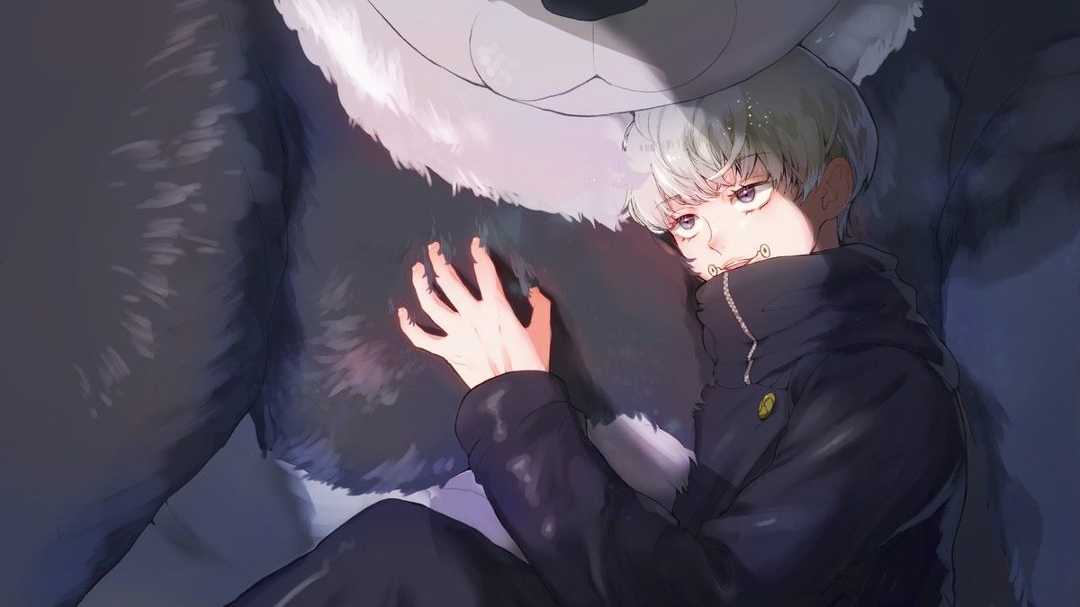 1200x675 Anime toge inumaki white hair grey eyes school Playmat Gaming Mat