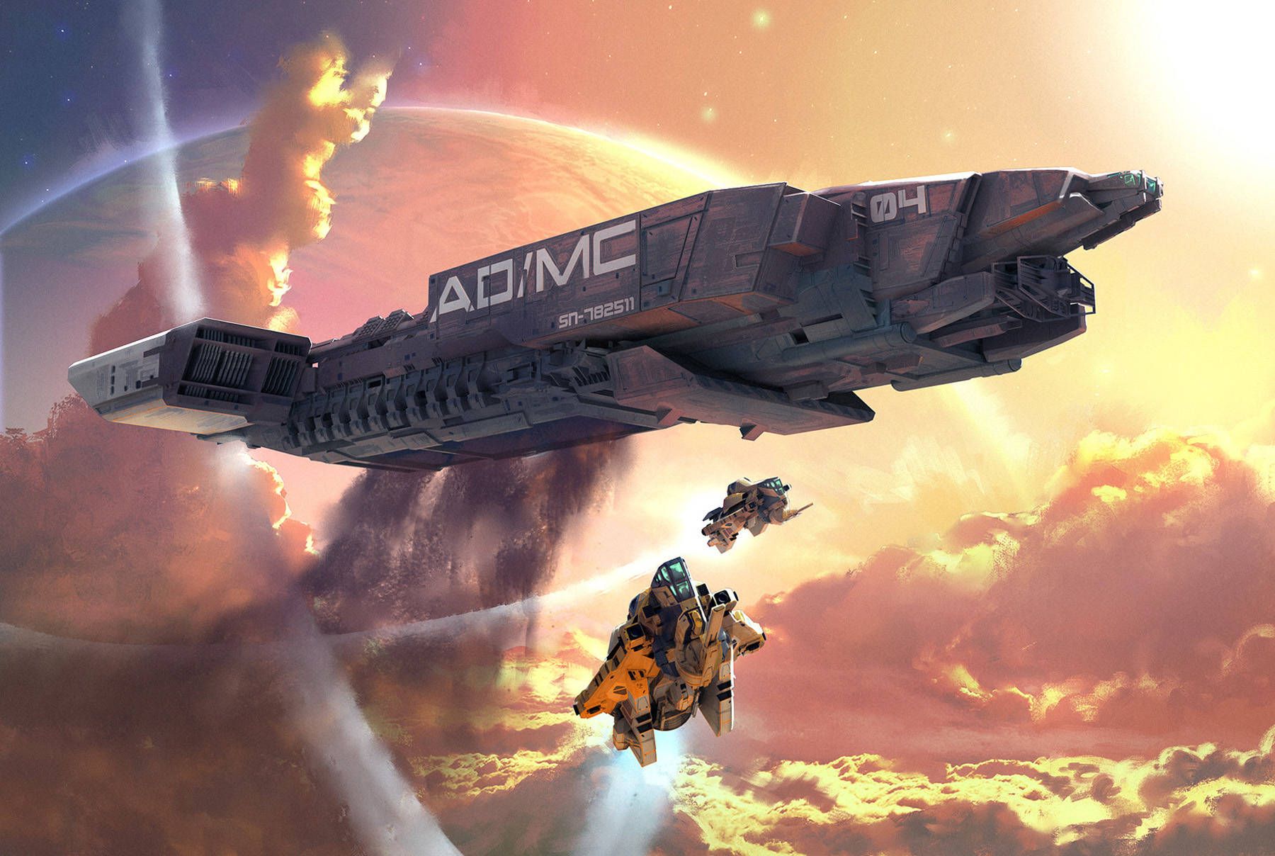 1800x1208 Download Sci Fi Spaceship Wallpaper