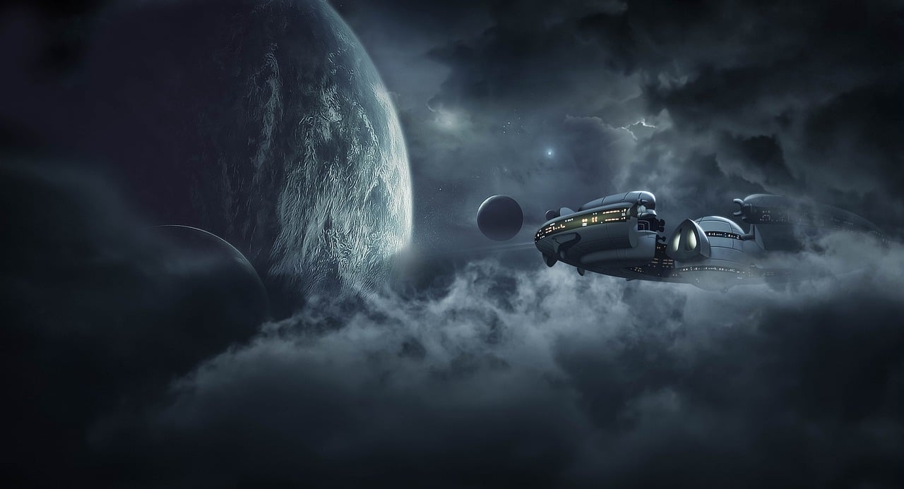 1280x693 Download Spaceship Space Fantasy. Royalty Free Stock Illustration Image