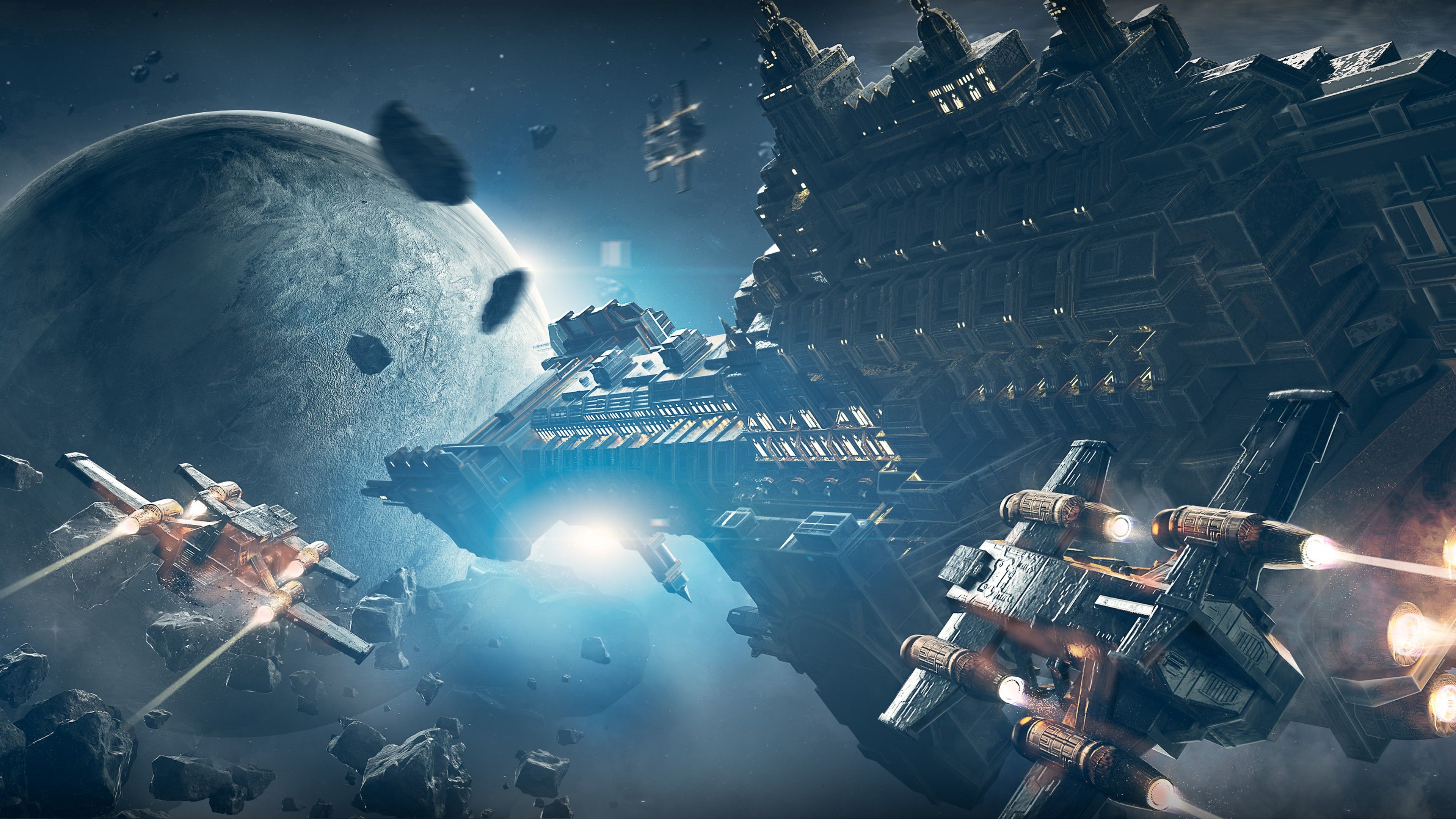 3840x2160 Spaceship 4K HD Warhammer Wallpaper
