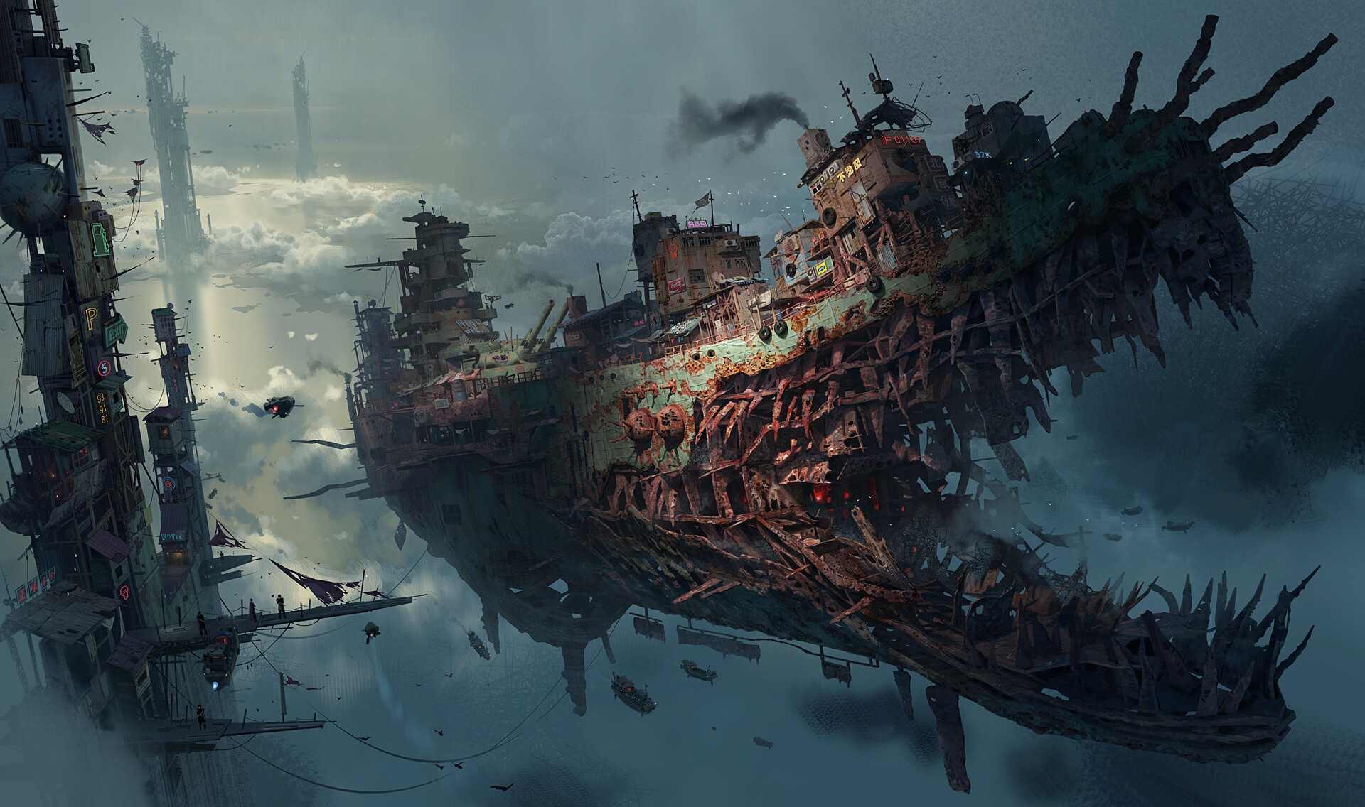 1920x1136 Broken Spaceship Wallpaper, HD Artist 4K Wallpaper, Image and Background