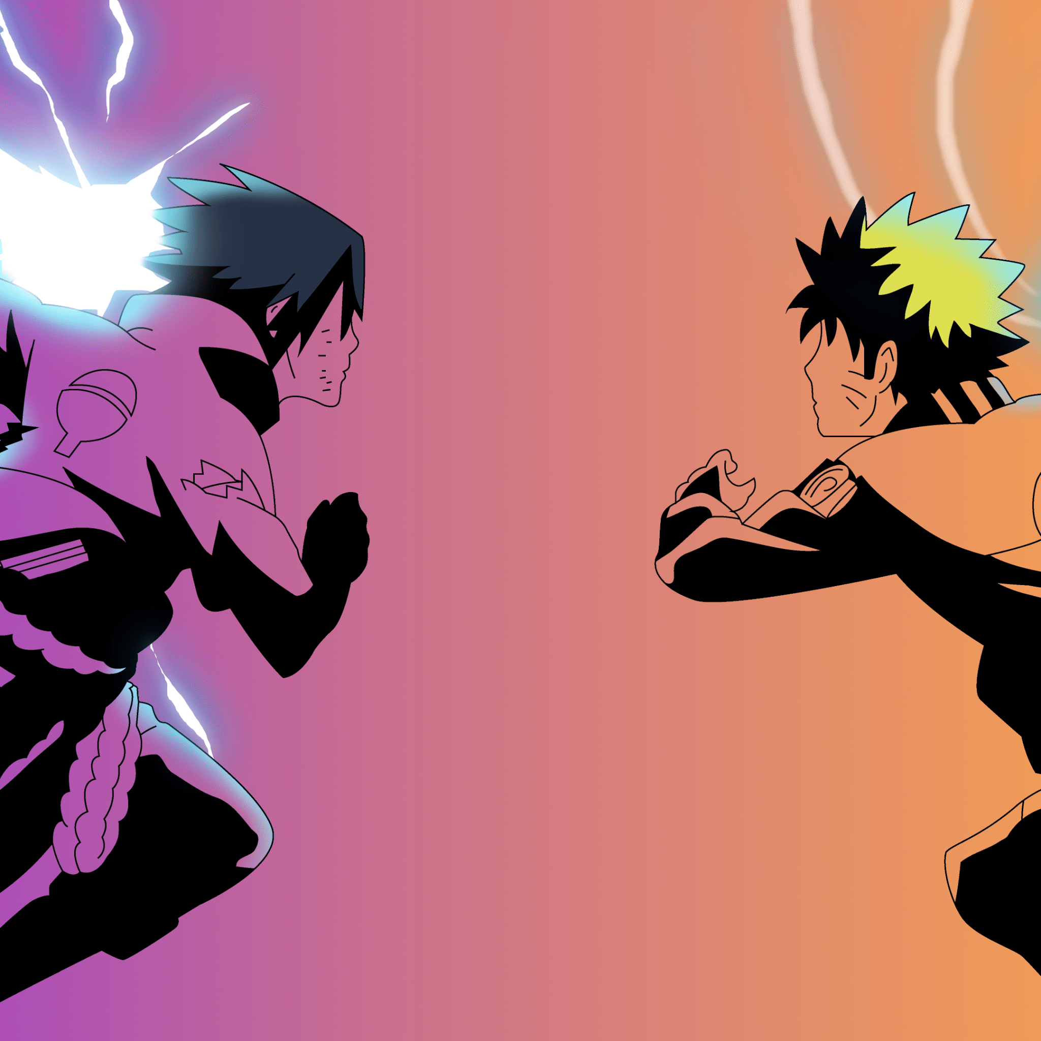 2048x2048 Naruto Uzumaki Wallpaper 4K, Sasuke Uchiha