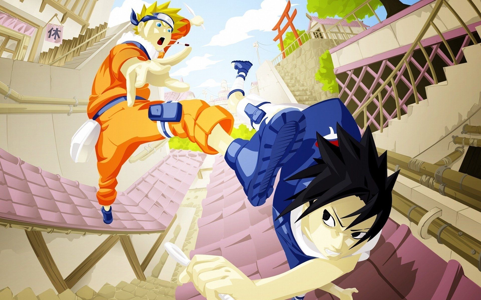 1920x1200 Dynamic Naruto & Sasuke HD Wallpaper