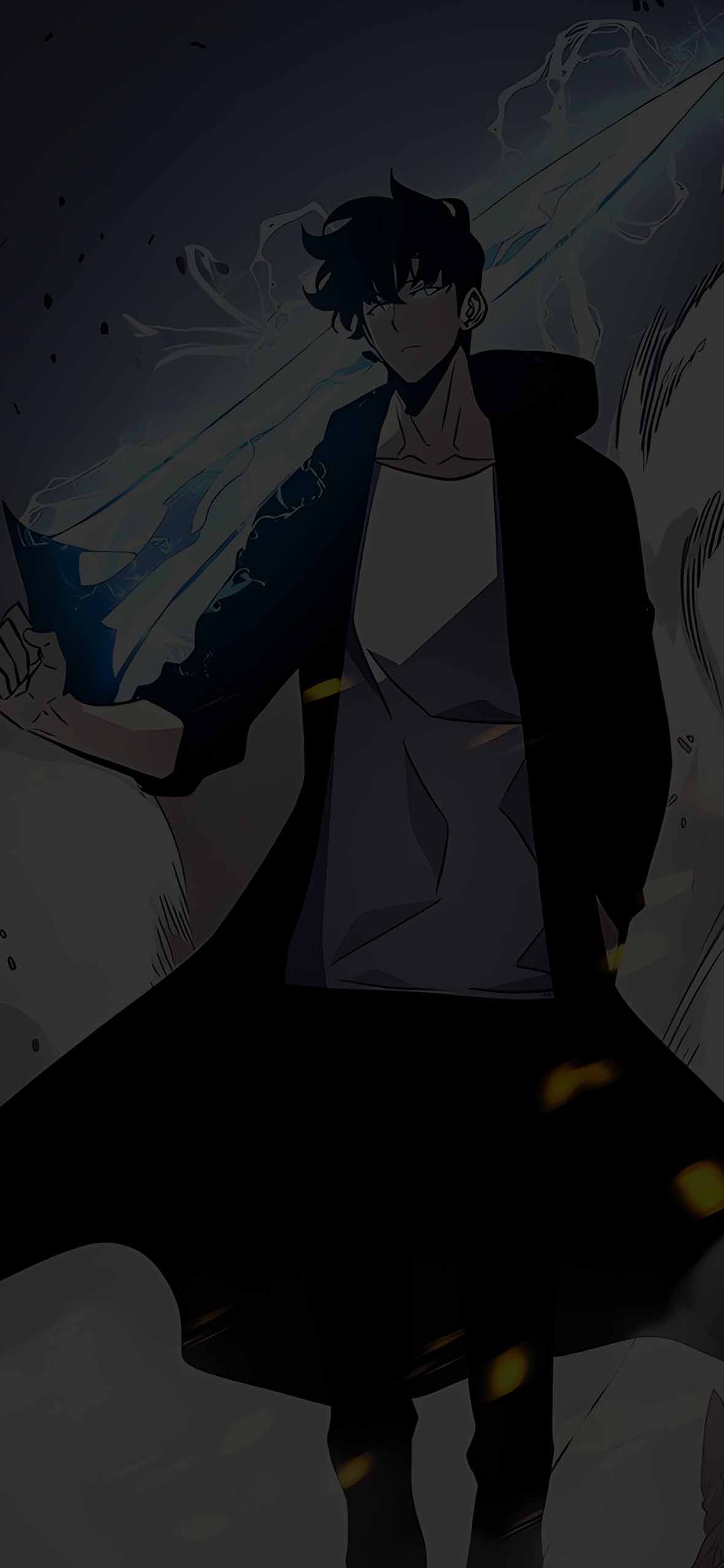 1180x2554 Sung Jinwoo With Blade Cool Anime Wallpaper