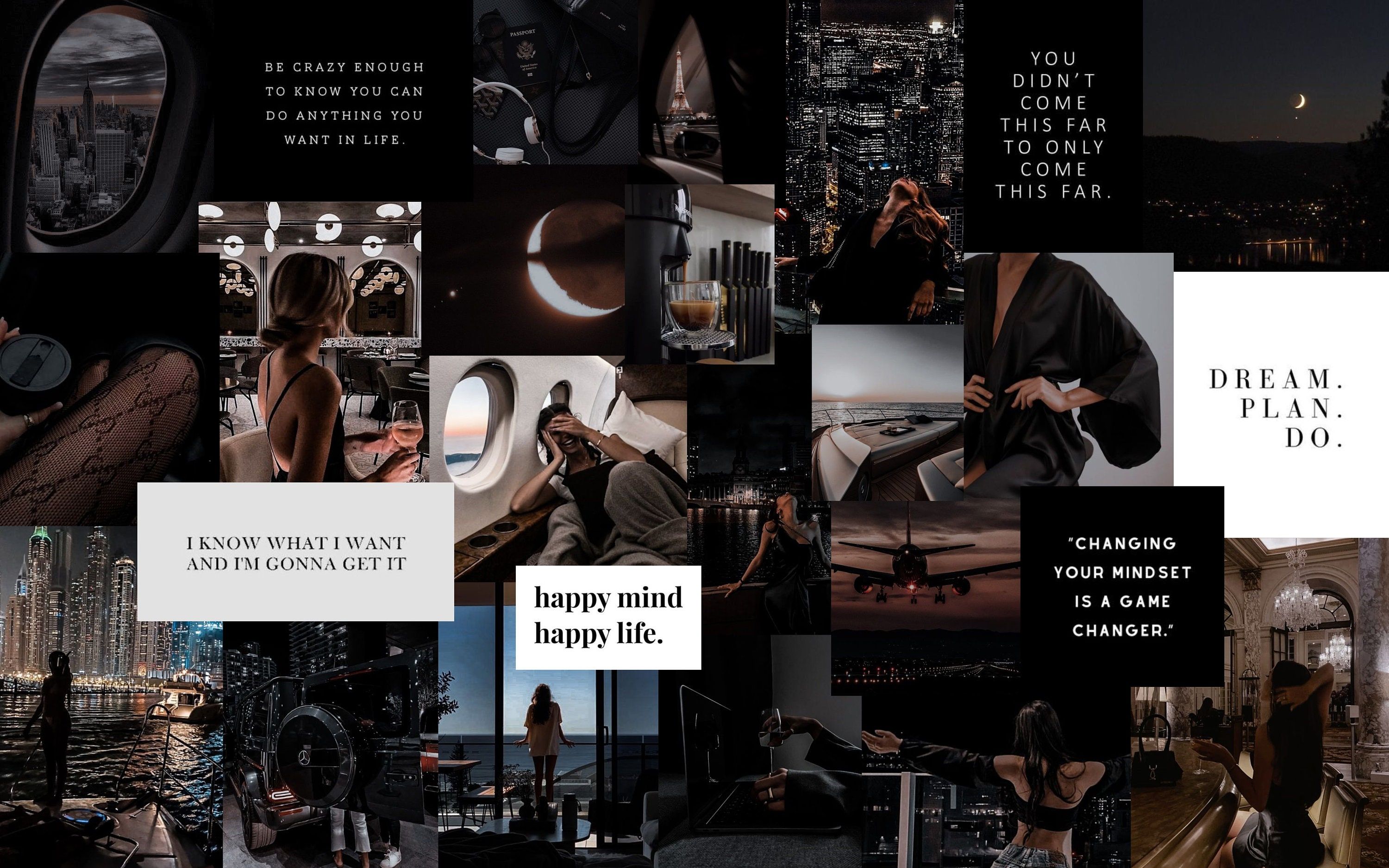 3000x1875 Dark MacBook Wallpaper & Icon Inch. Vision Board. Collage. Aesthetic Wallpaper