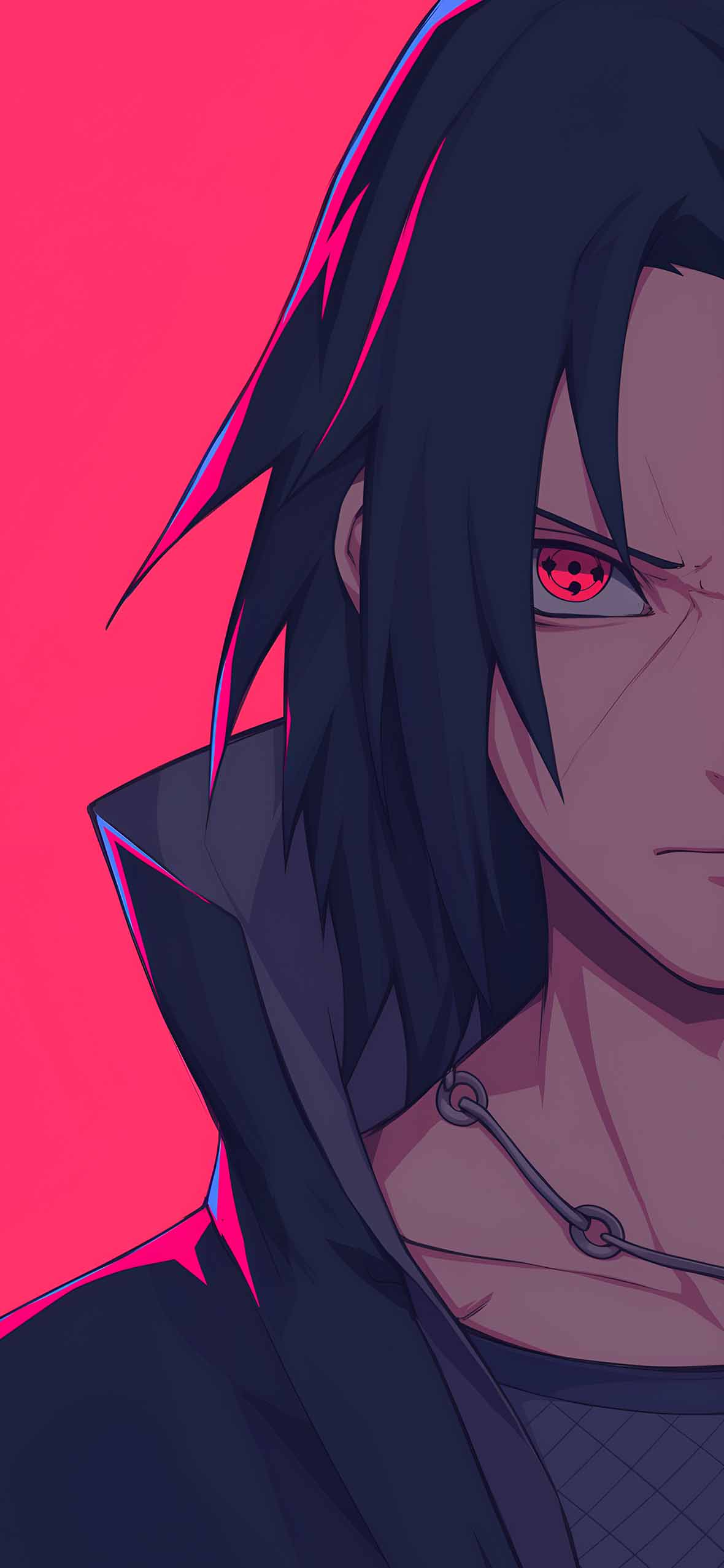 1180x2554 Sasuke Uchiha Sharingan Face Matching Wallpaper