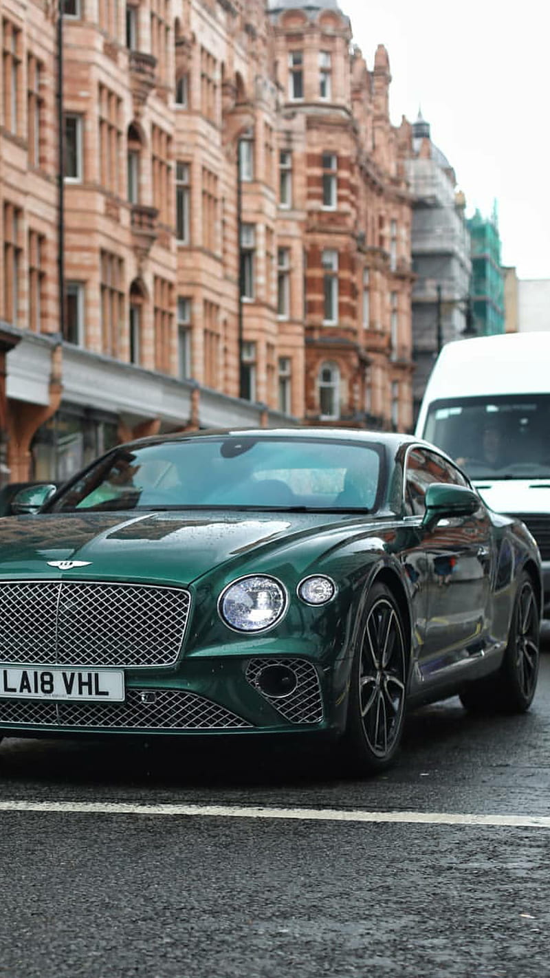 800x1422 Continental GT, bentley, green, new, london, car, hypercar, supercar, rich, luxury, HD phone wallpaper