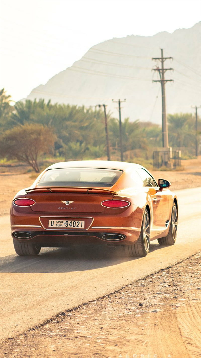 800x1422 Continental GT, bentley, orange, car, supercar, sports, dubai, new, HD phone wallpaper