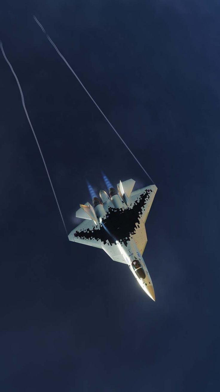 736x1308 Sukhoi SU 57 Fighter Jet iPhone Wallpaper HD
