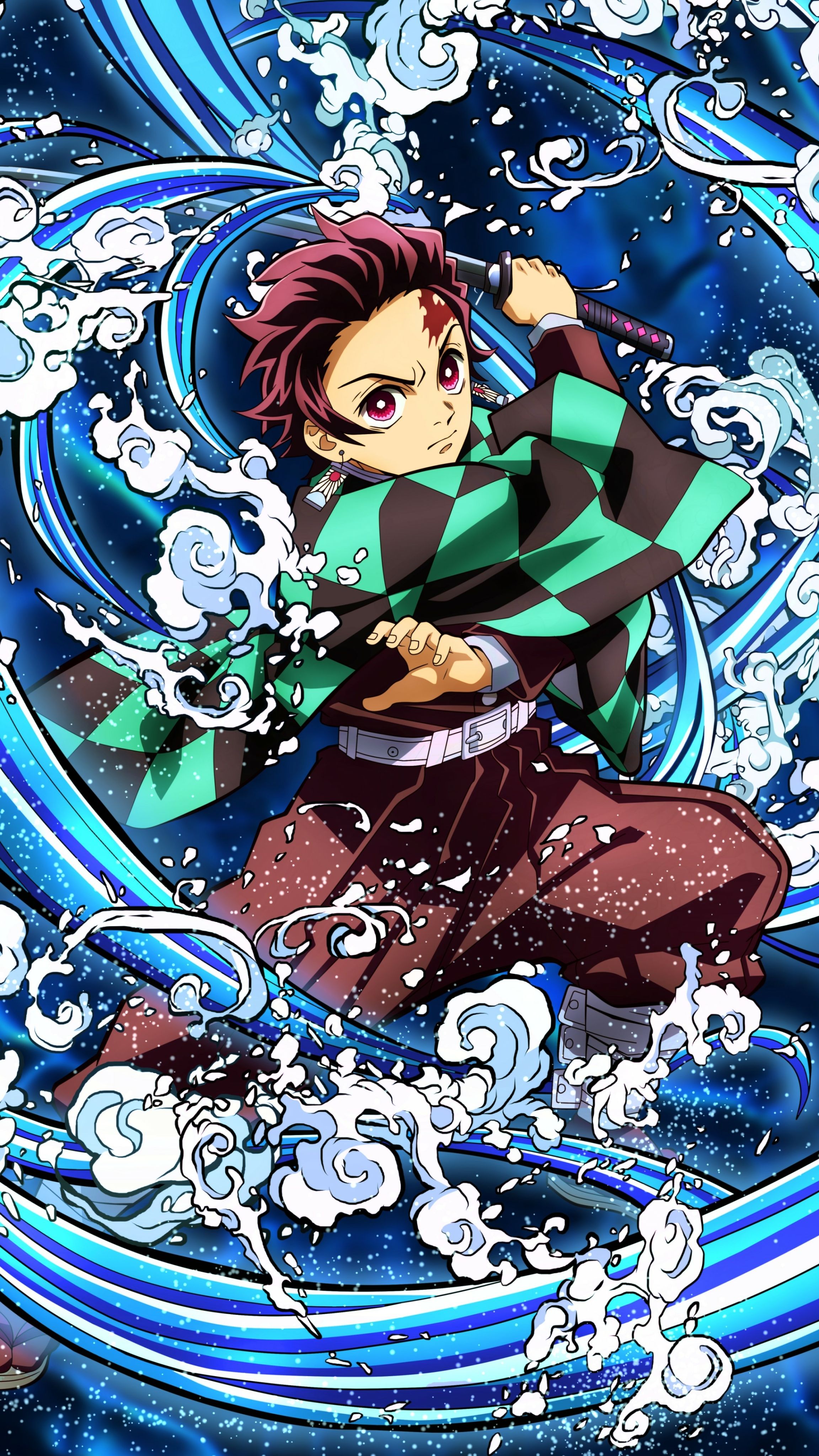 2304x4096 Tanjiro Kamado Phone Wallpaper