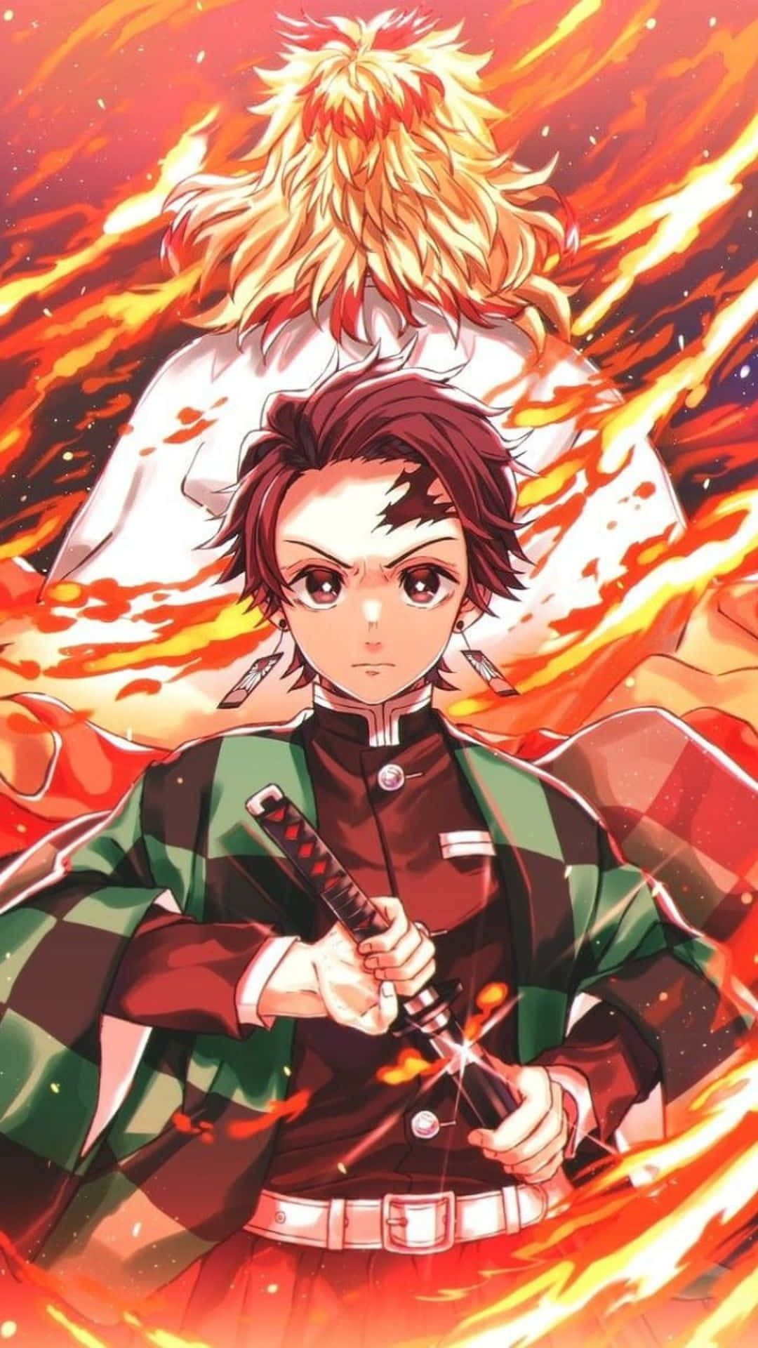 1080x1920 Download Tanjiro Kamado Demon Slayer Fire Pfp Wallpaper