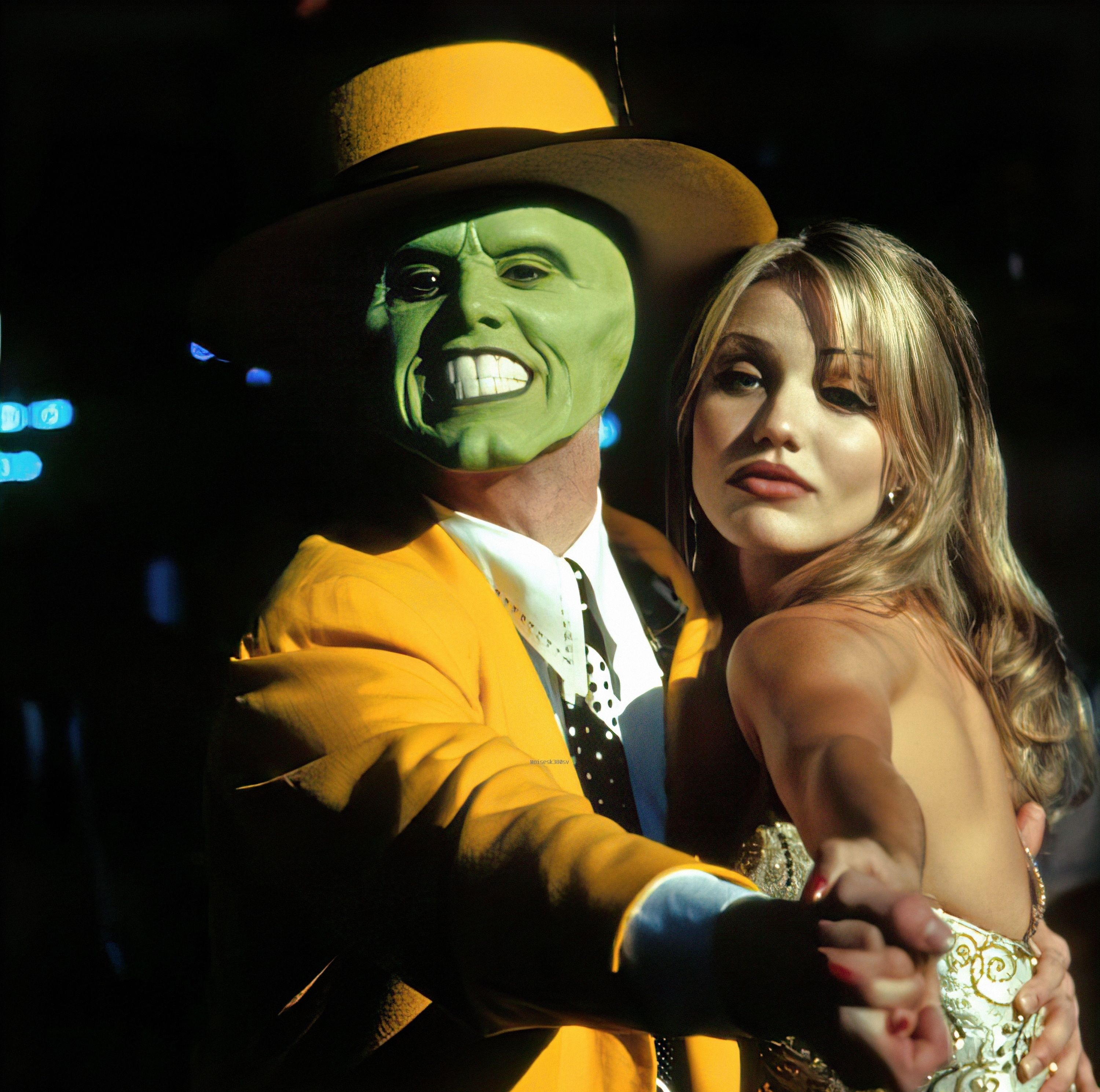 3000x2979 Wallpaper mask, Jim Carrey, Jim Carrey, mask, Cameron Diaz, Cameron Diaz for mobile and desktop, section фильмы, resolution 3000x2979