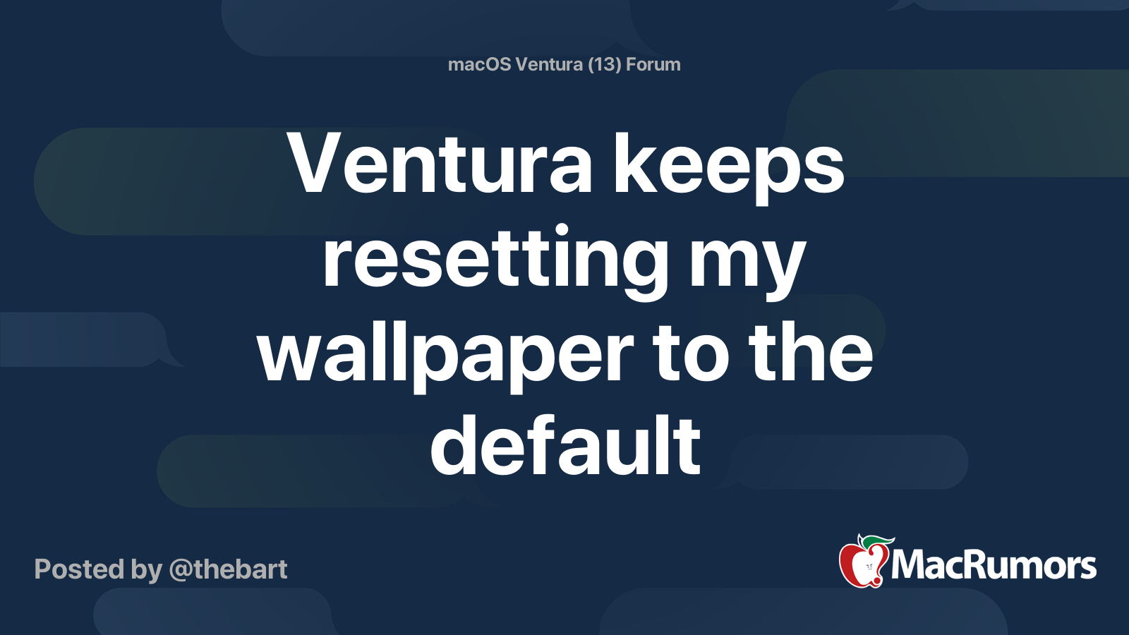 1600x900 Ventura keeps resetting my wallpaper to the default