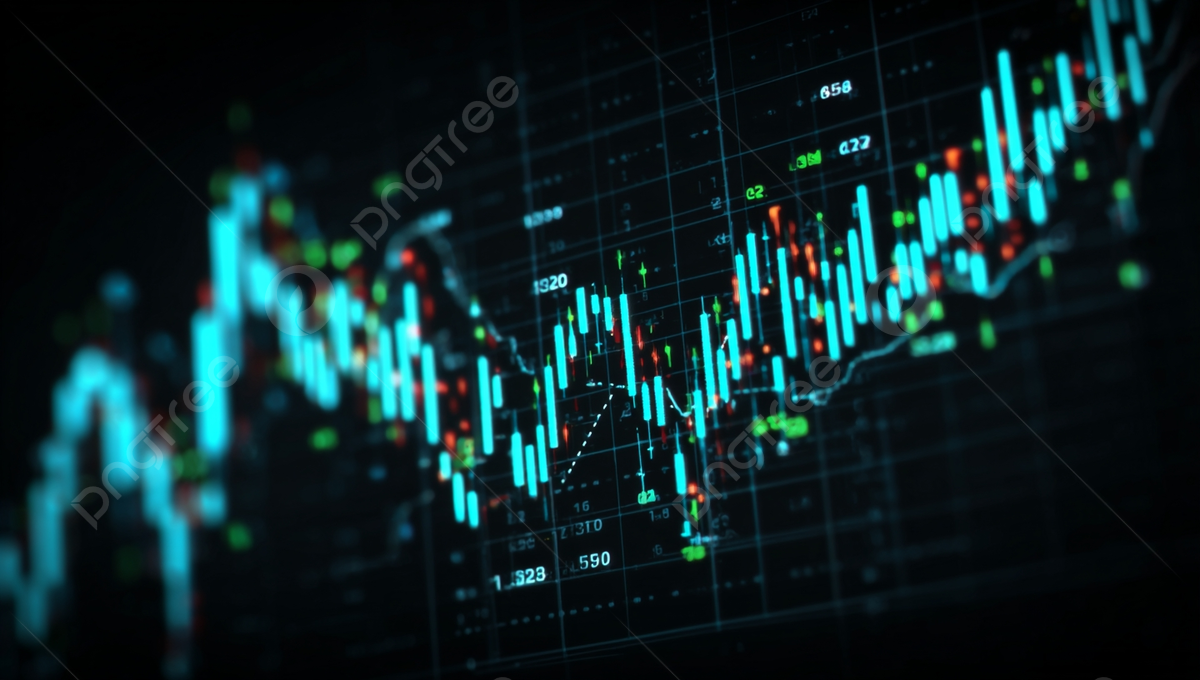 1200x680 Stock Market Candlestick Charts On Abstract Background Symbolizing Financial Growth, Stock, Market, Graph Background Image And Wallpaper for Free Download