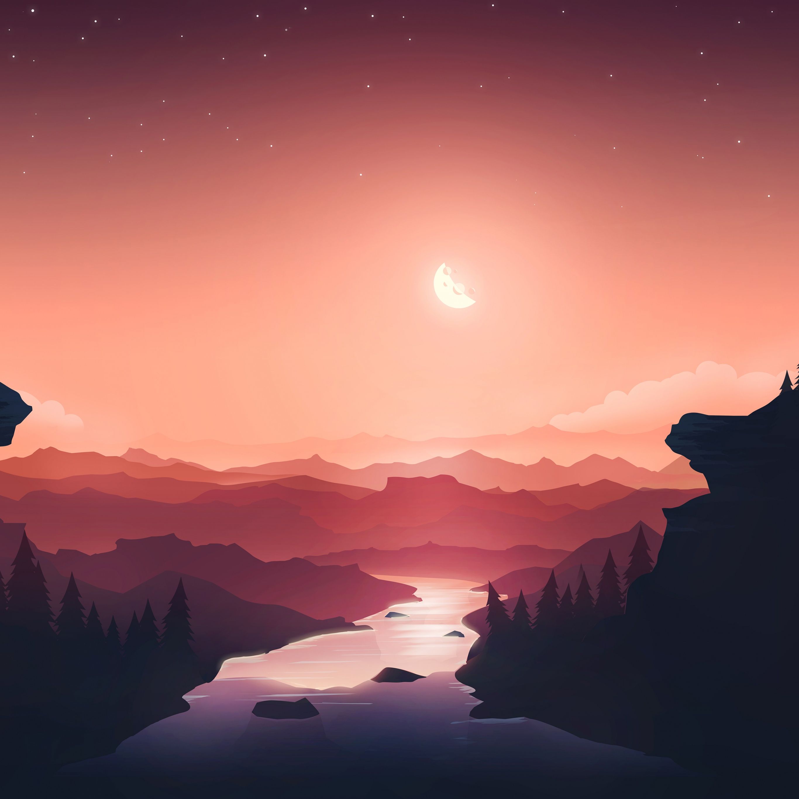 2732x2732 iPad Landscape Aesthetic Wallpaper