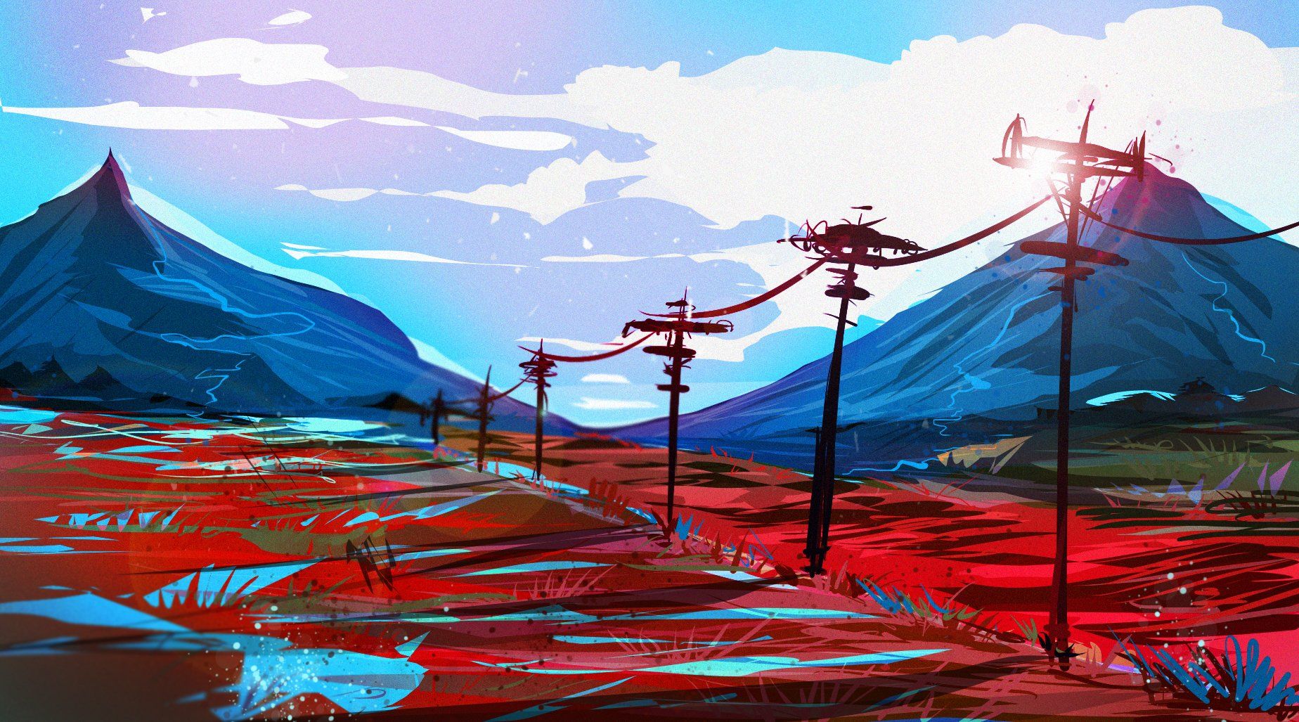 1848x1027 Download Artistic Landscape Wallpaper