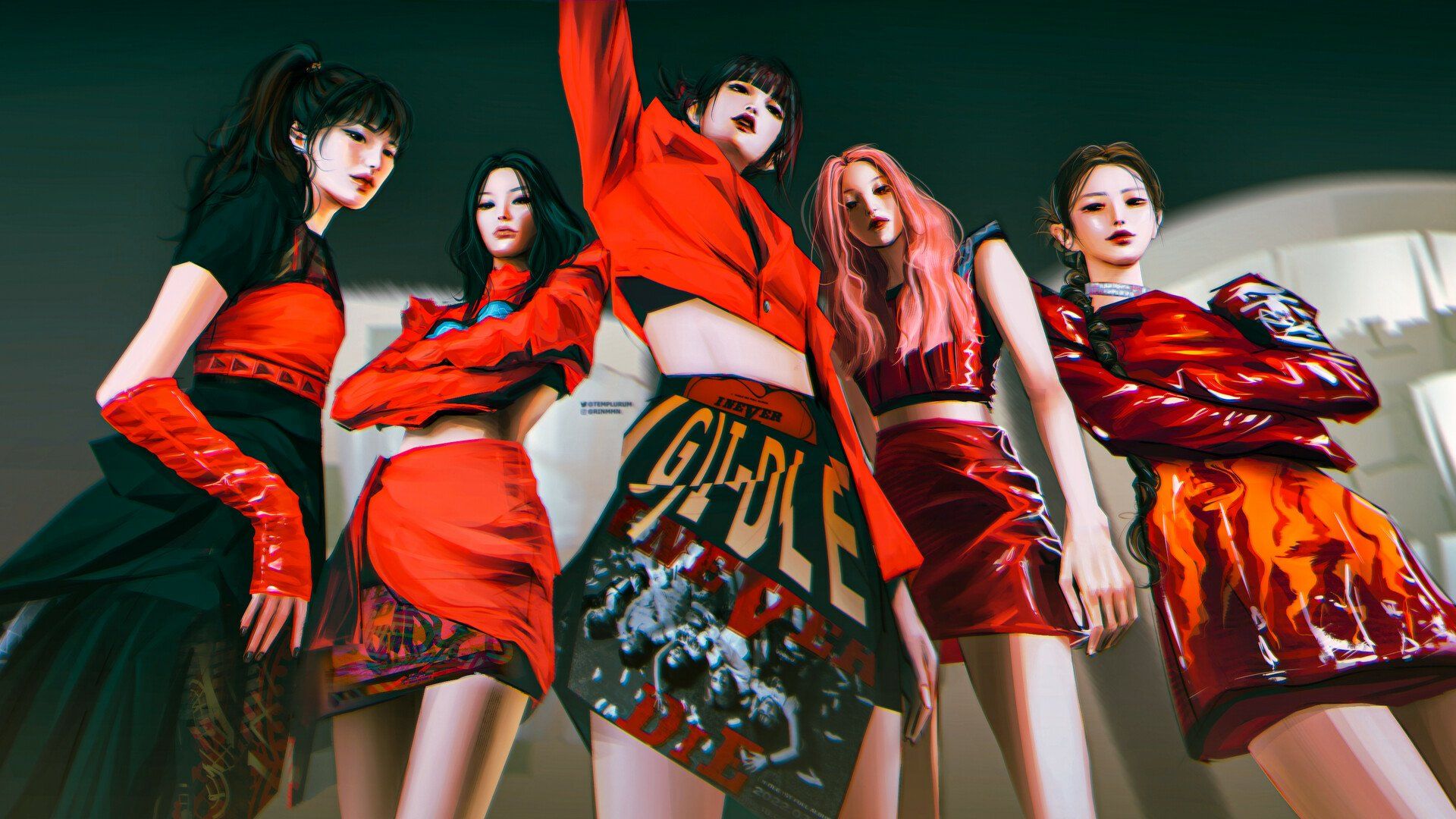 1920x1080 G)I DLE Rhythm: Bold HD Music Wallpaper Showcase