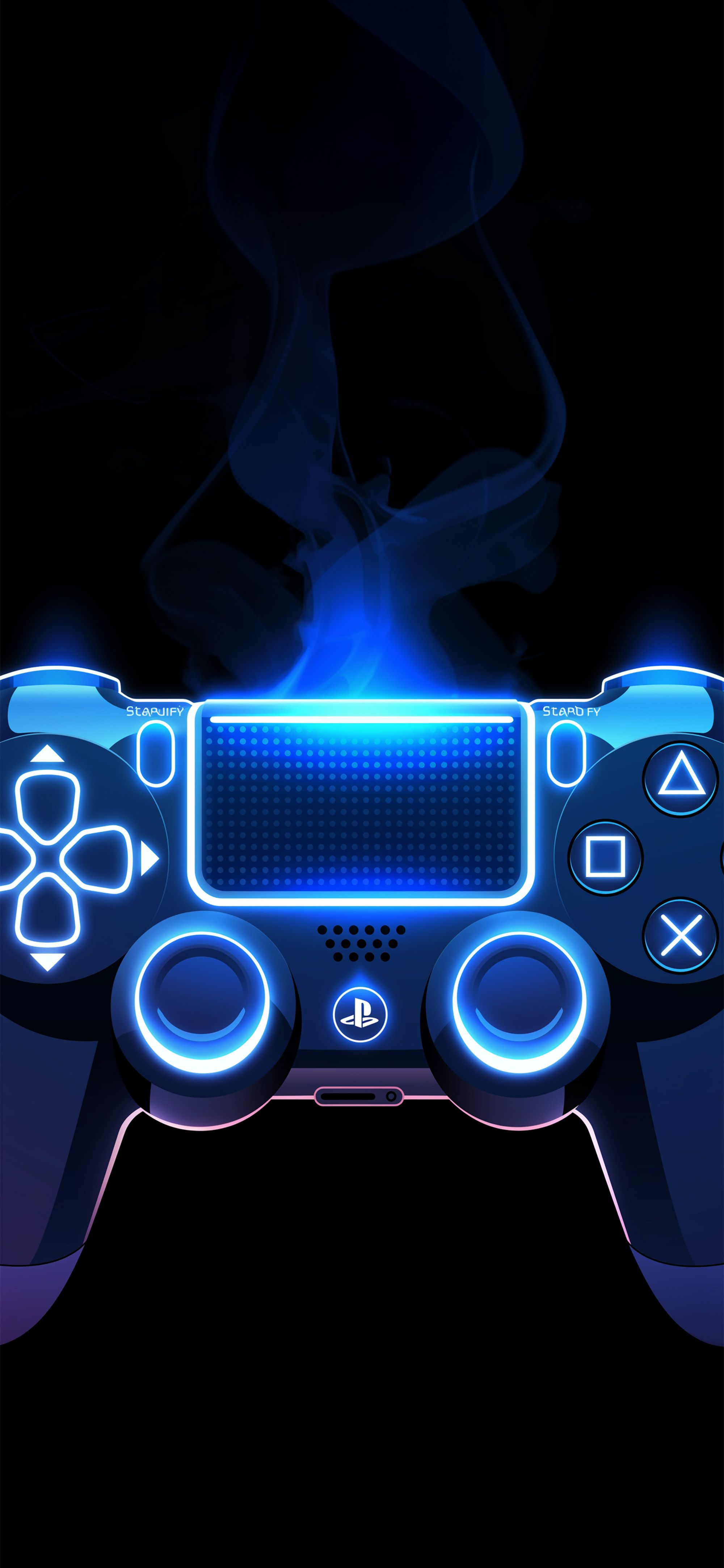 2000x4329 Playstation Controller Press Start AMOLED Wallpaper iPhone HD