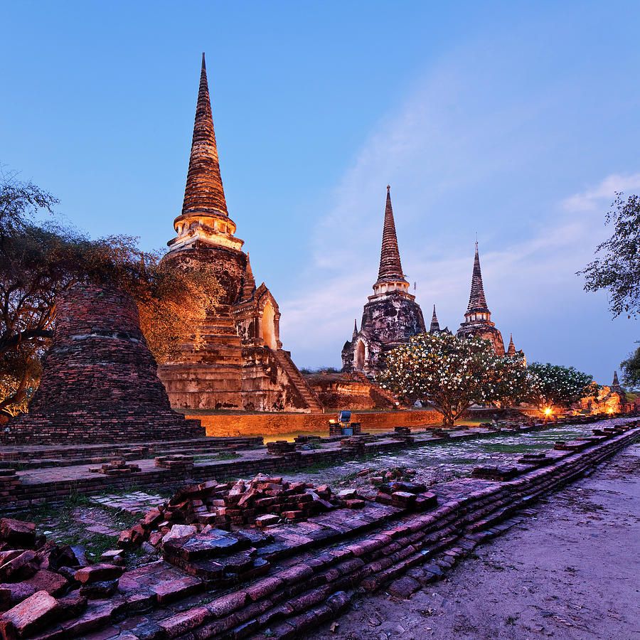 900x900 Thailand, Central Thailand, Ayutthaya, The Ruins Of Wat Phra Si Sanphet Digital Art