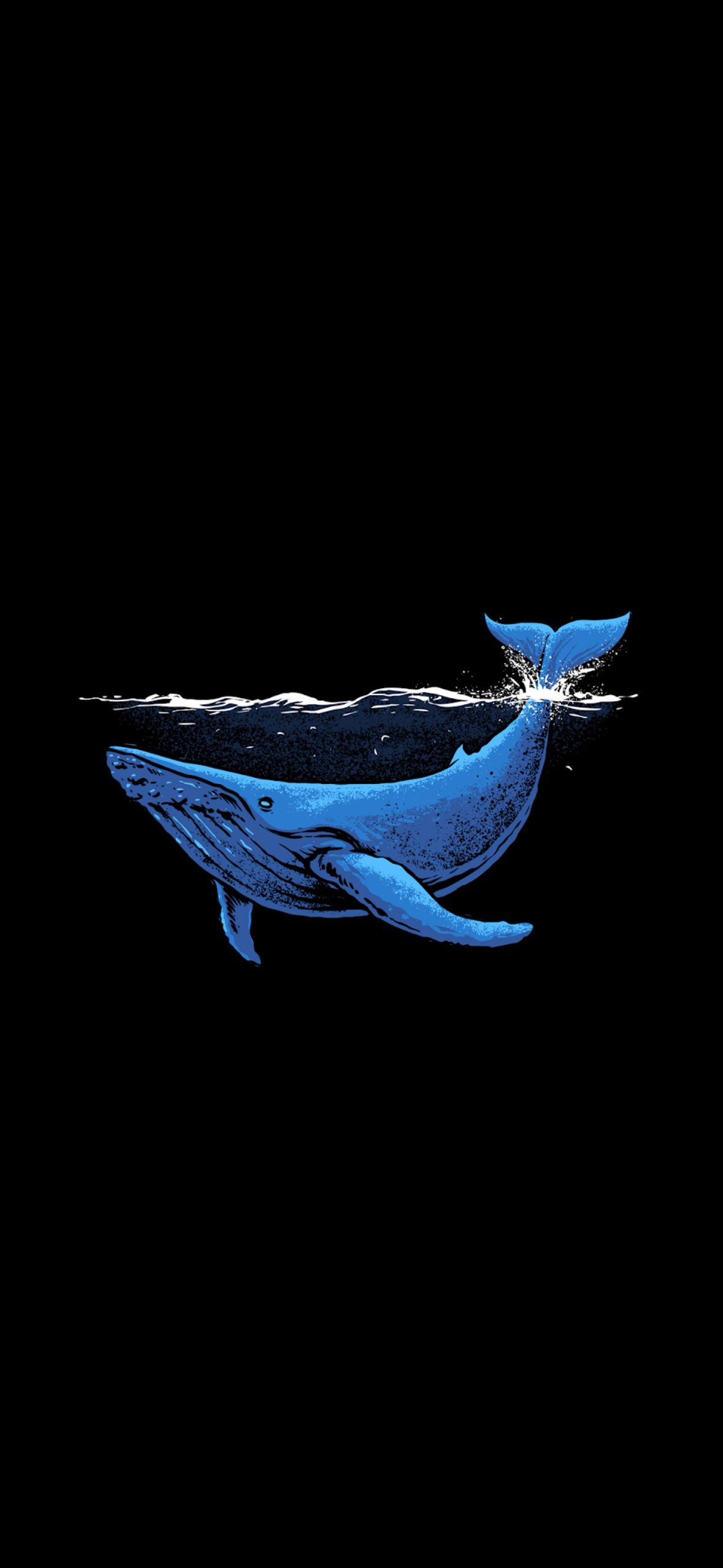 1179x2556 Wallpaper Blue Whale, Whale, Minimalist Phone, Liquid, Finn, Background Free Image