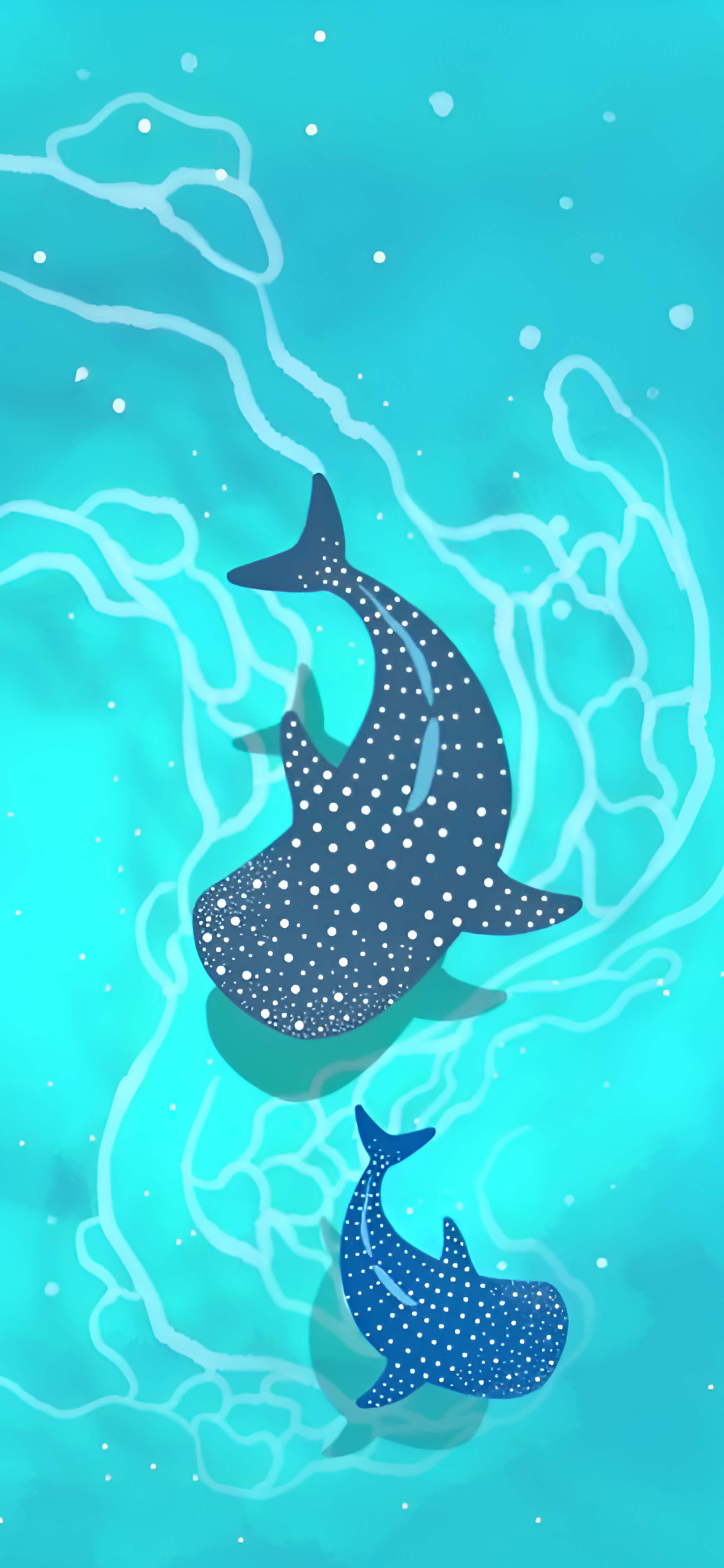 2000x4329 Oceanic Vibes Whale Sharks Wallpaper Wallpaper HD
