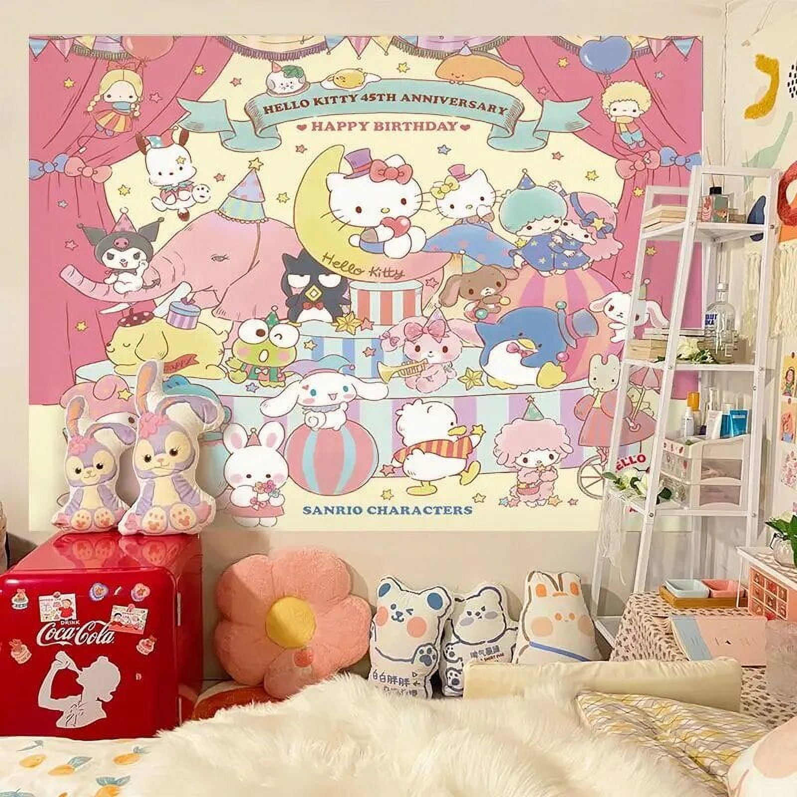 1600x1600 Sanrio Kawaii Kuromi Poster Cinnamoroll My Melody Anime Cute Dormitory HD Waterproof Moisture Proof Bedroom Decorative Wallpaper