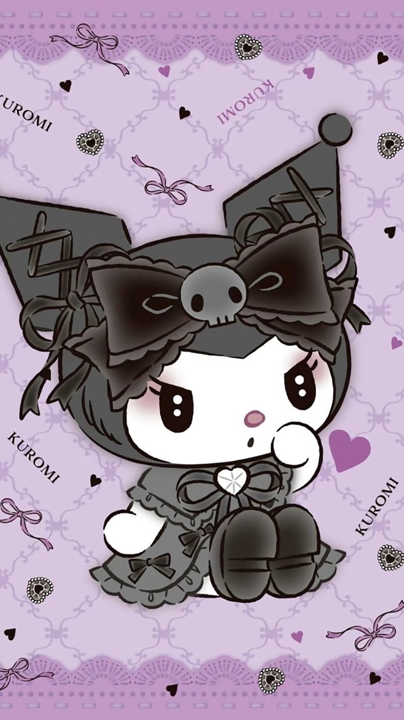 790x1406 Kuromi and My Melody from Hello Kitty Wallpaper for iPhone and Mobile Phone