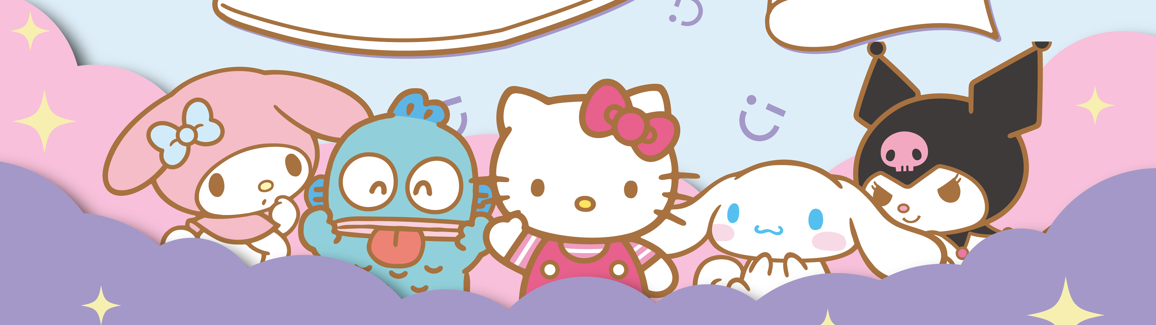 3840x1080 Hello Kitty and Friends Wallpaper 4K, Sanrio, My Melody