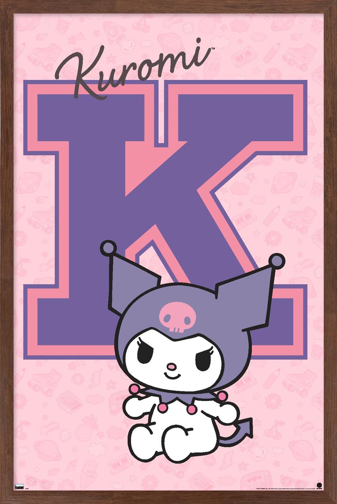 1085x1623 Hello Kitty and Friends: 24 College Letter Wall Poster, 22.4L x 14.7W, Mahogany Framed Version: Posters & Prints