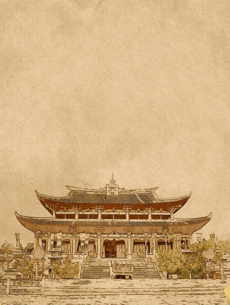 800x1060 Chinese Style Drawing Style Palace Ancient Architecture Background Background. PSD Free Download