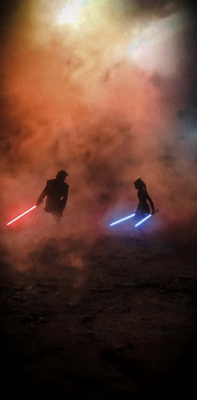 630x1280 Download Epic Lightsaber Duel Mustafar Wallpaper
