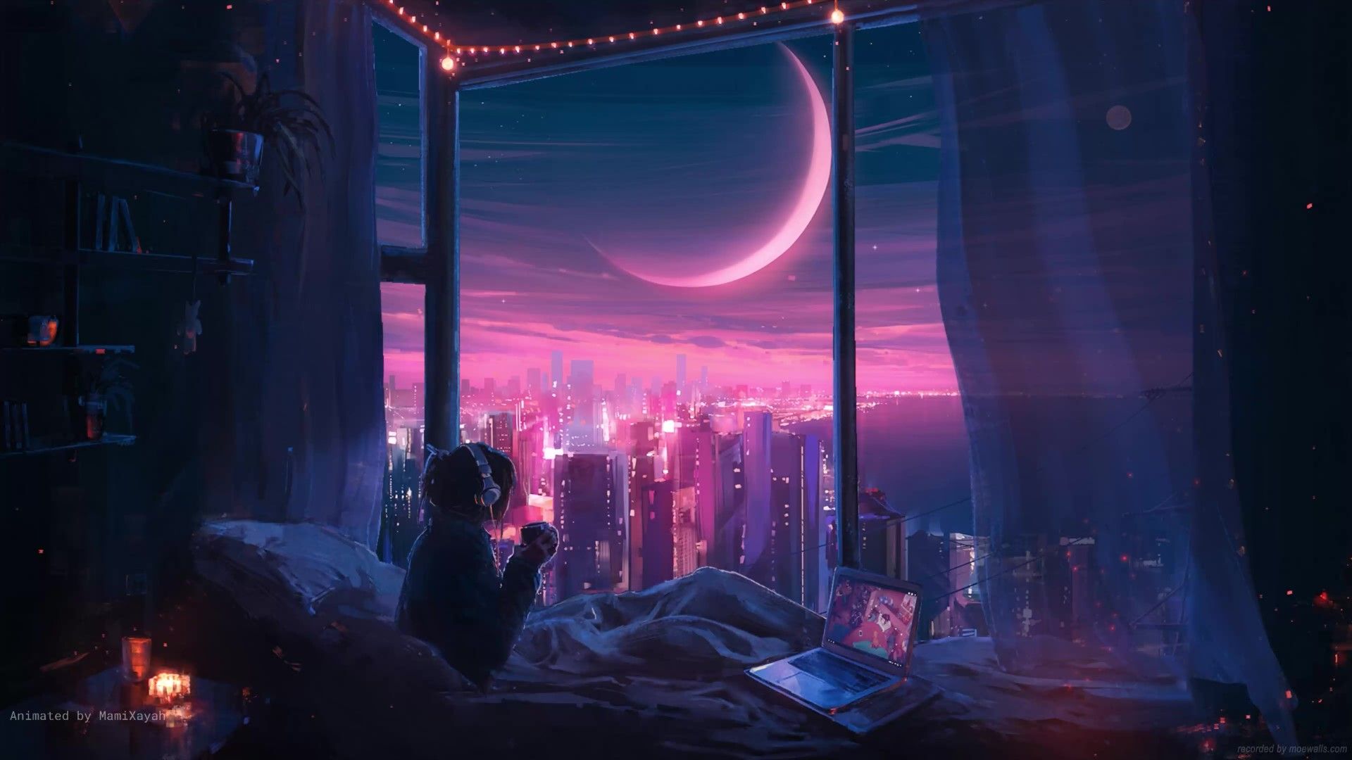 1920x1080 Lofi Girl Chilling Night City Live Wallpaper