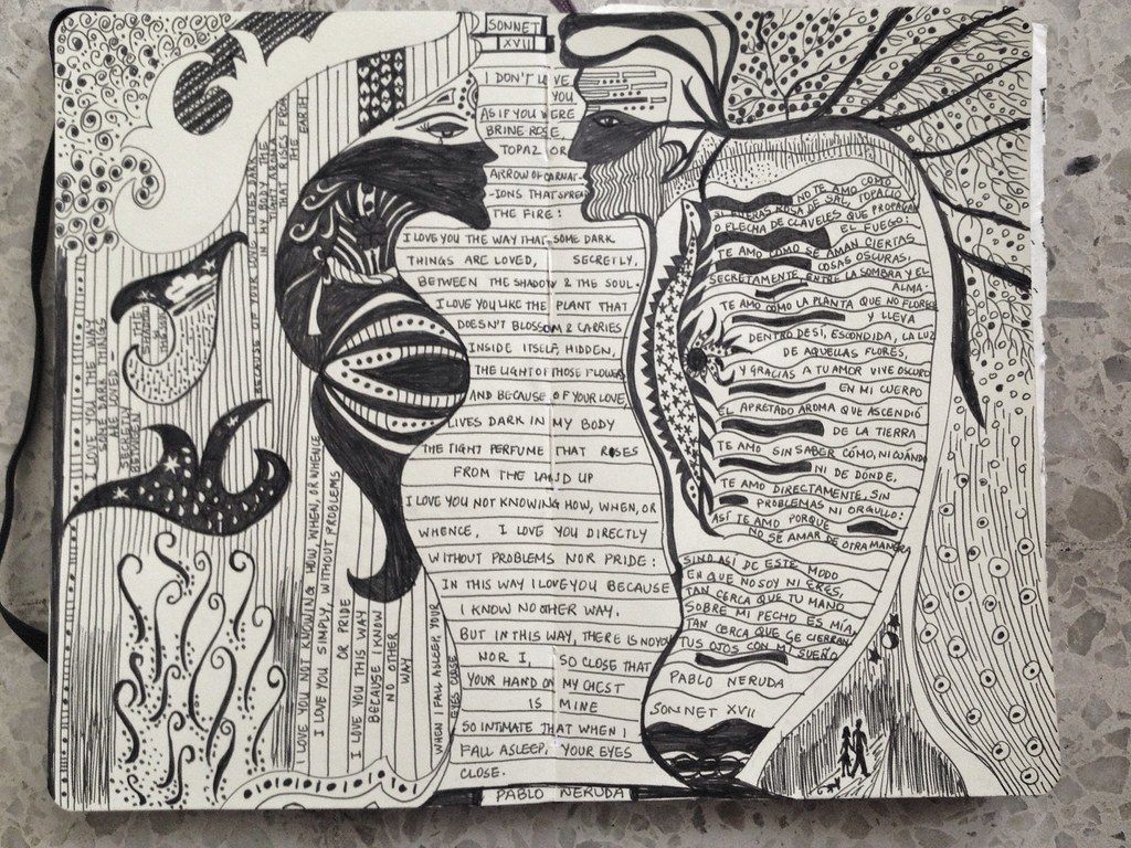 1024x768 Pablo Neruda's Sonnet XVII illustrated :). Pablo Neruda's S