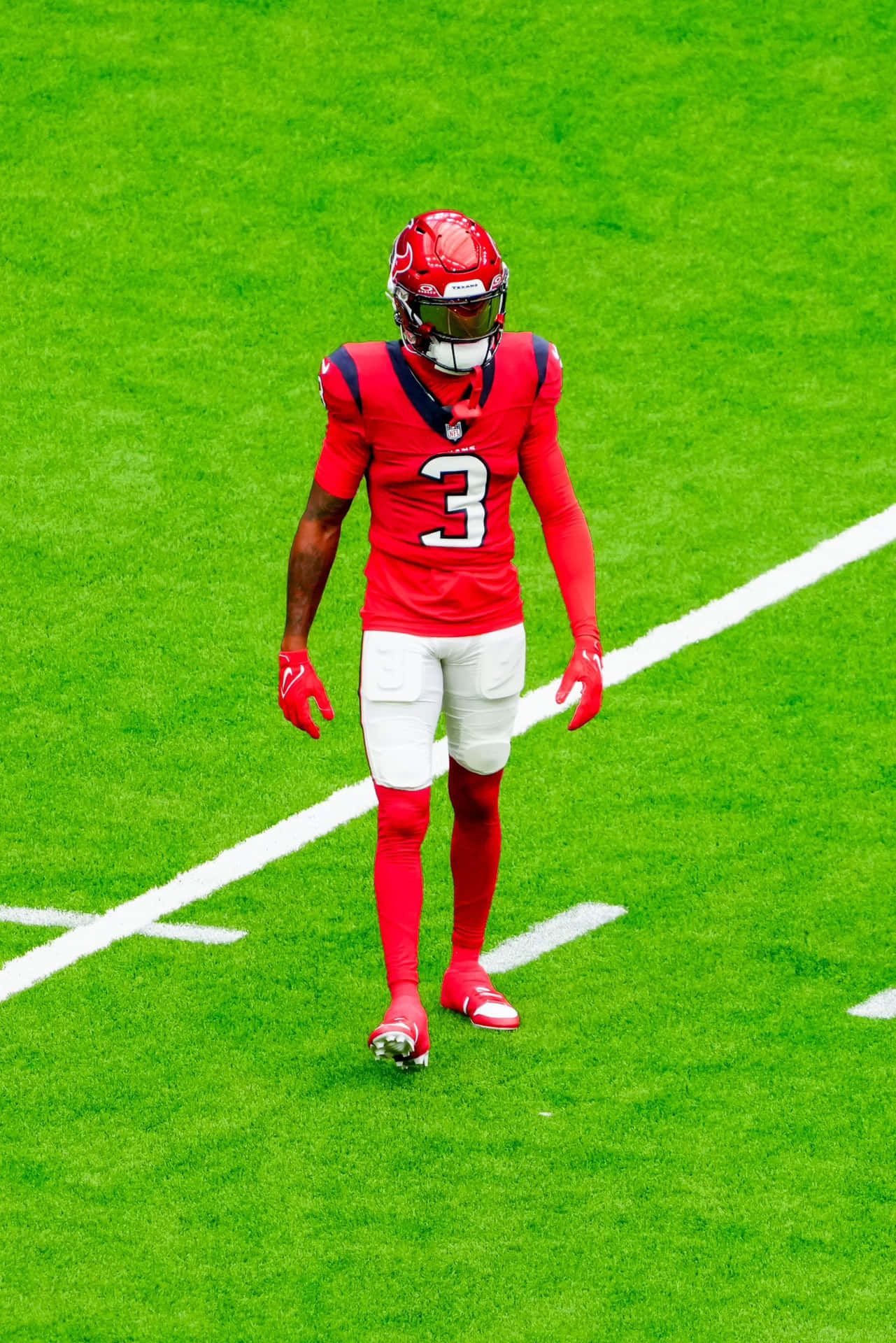 1281x1920 Download Football Player Number Three On Field Wallpaper