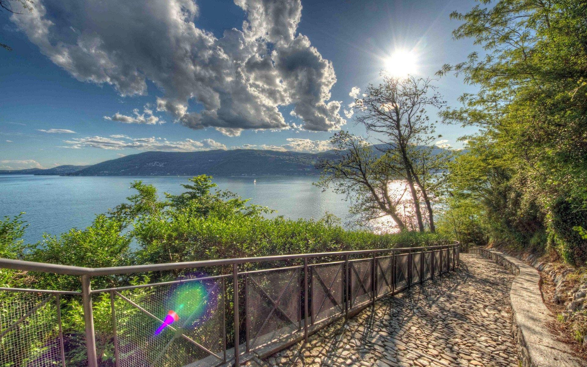 1920x1200 Beautiful Super Nature Way and Water View Image