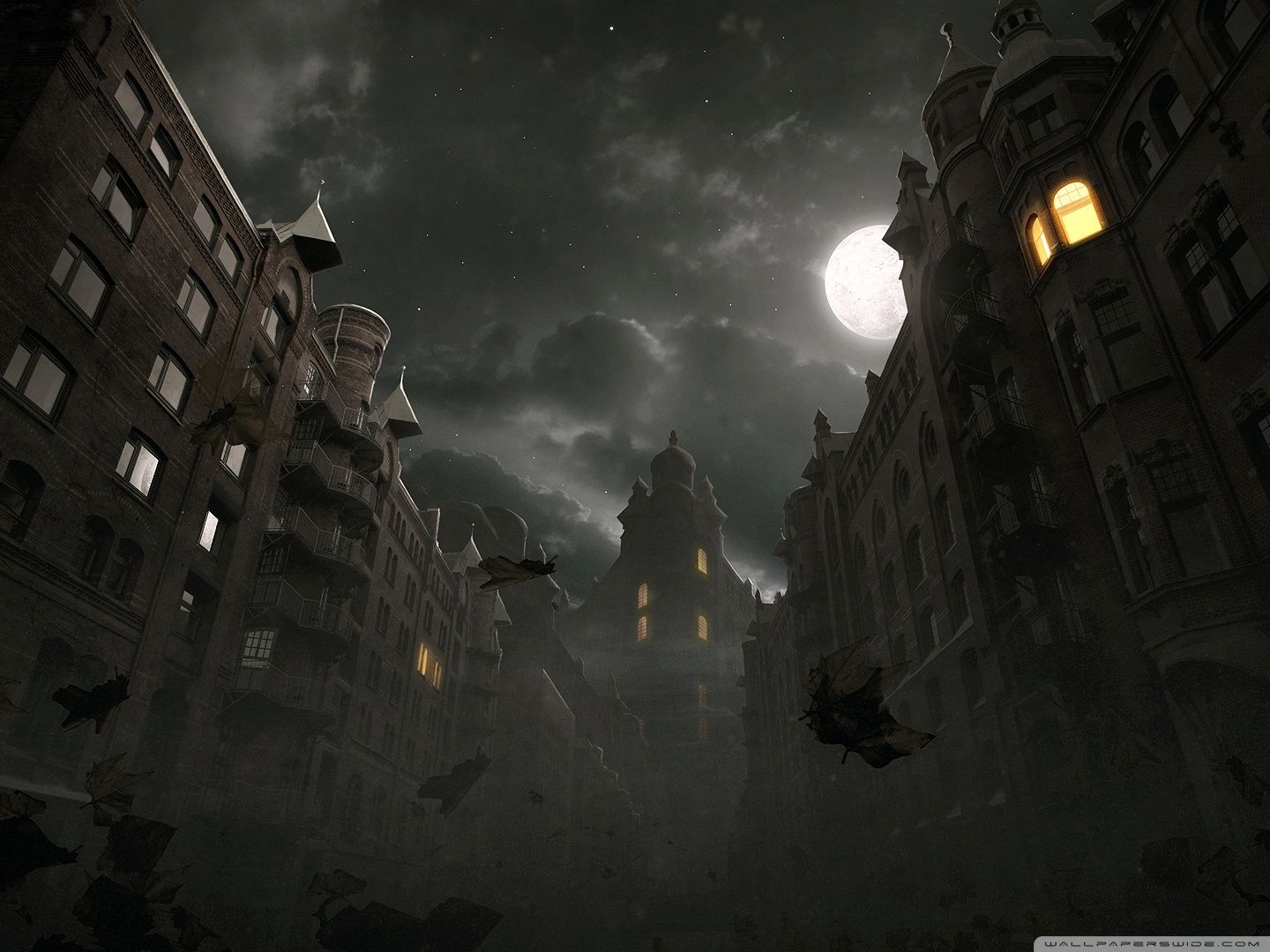 1440x1080 Dark City Autumn Scene 4K UHD Wallpaper for UltraHD Desktop and TV : Widescreen and UltraWide Display : Smartphone and Tablet Devices