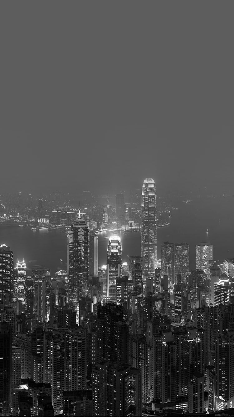 750x1334 skyline hongkong dark city night live