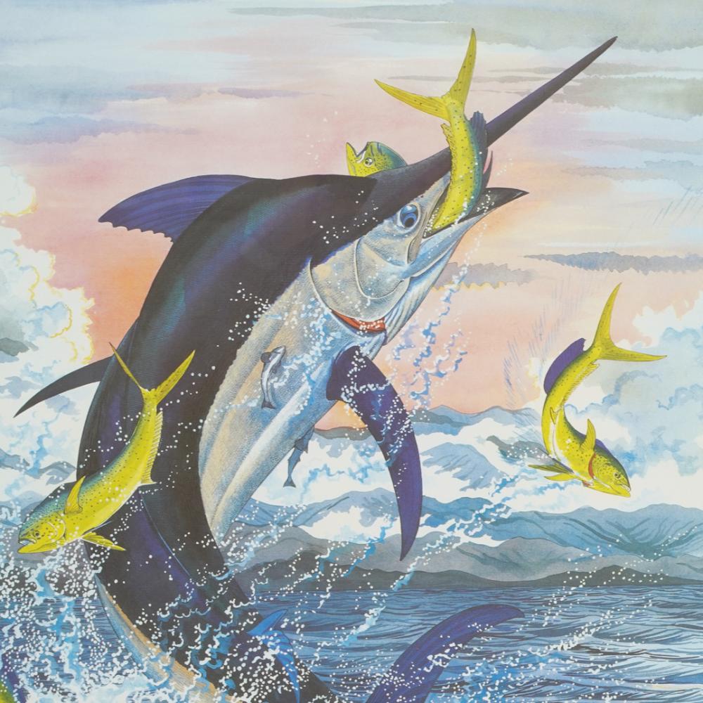 1000x1000 Sold at Auction: Guy Harvey, Guy Harvey (B. 1955) Swordfish W/ Dolphinfish Print