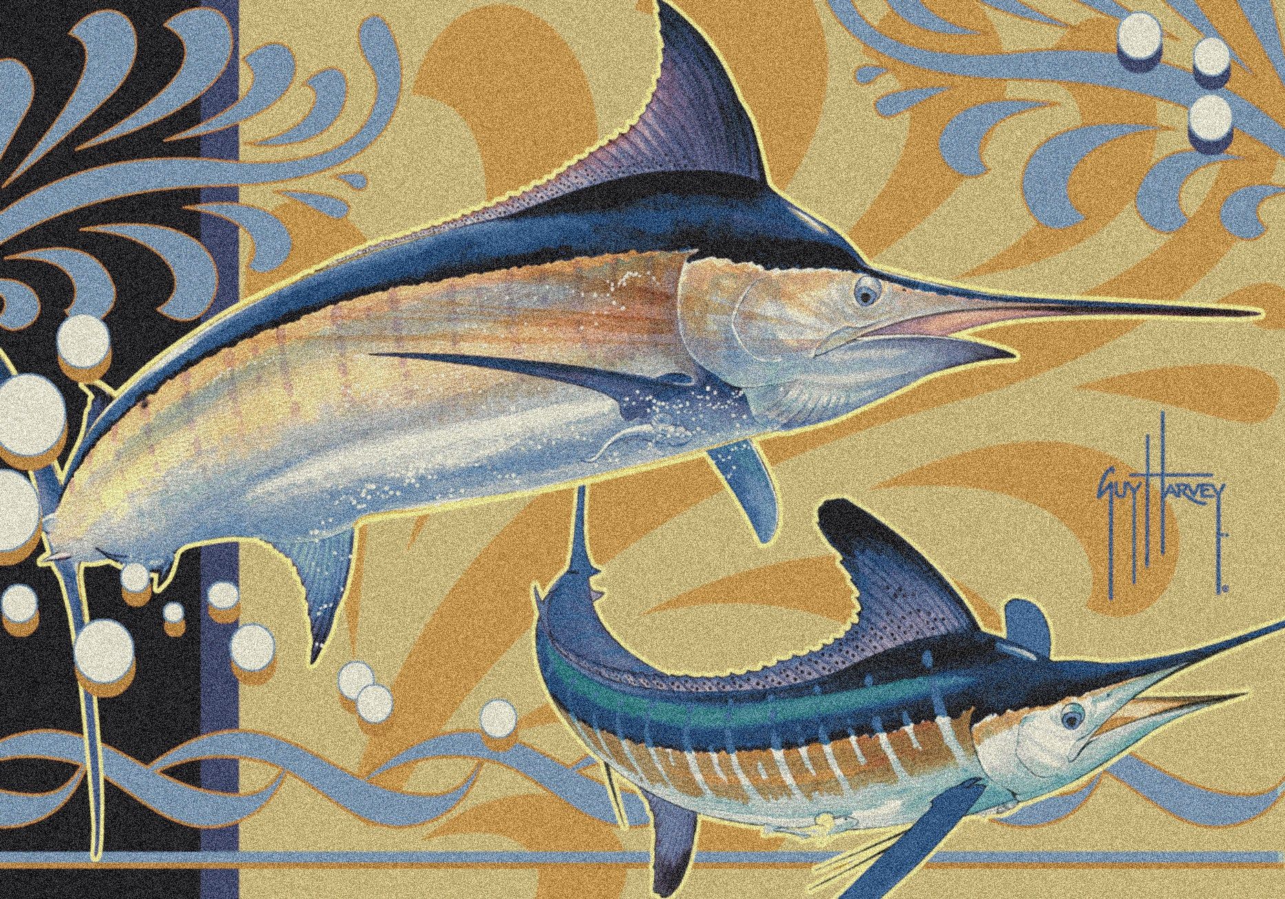 1866x1306 Guy Harvey Marlin Modern Rug