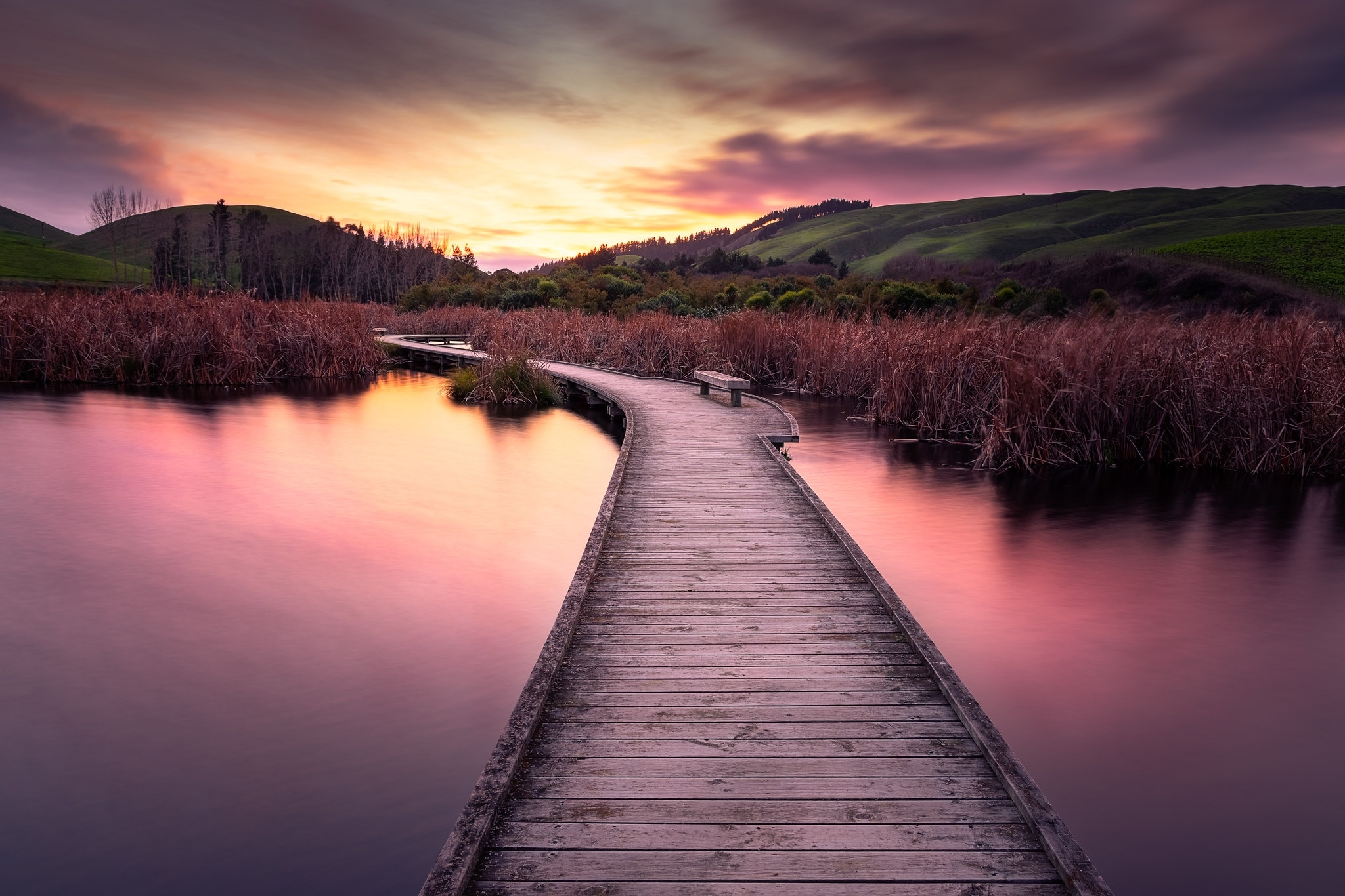 2048x1366 Lake Cool Bridge View Wallpaper, HD Nature 4K Wallpaper, Image and Background