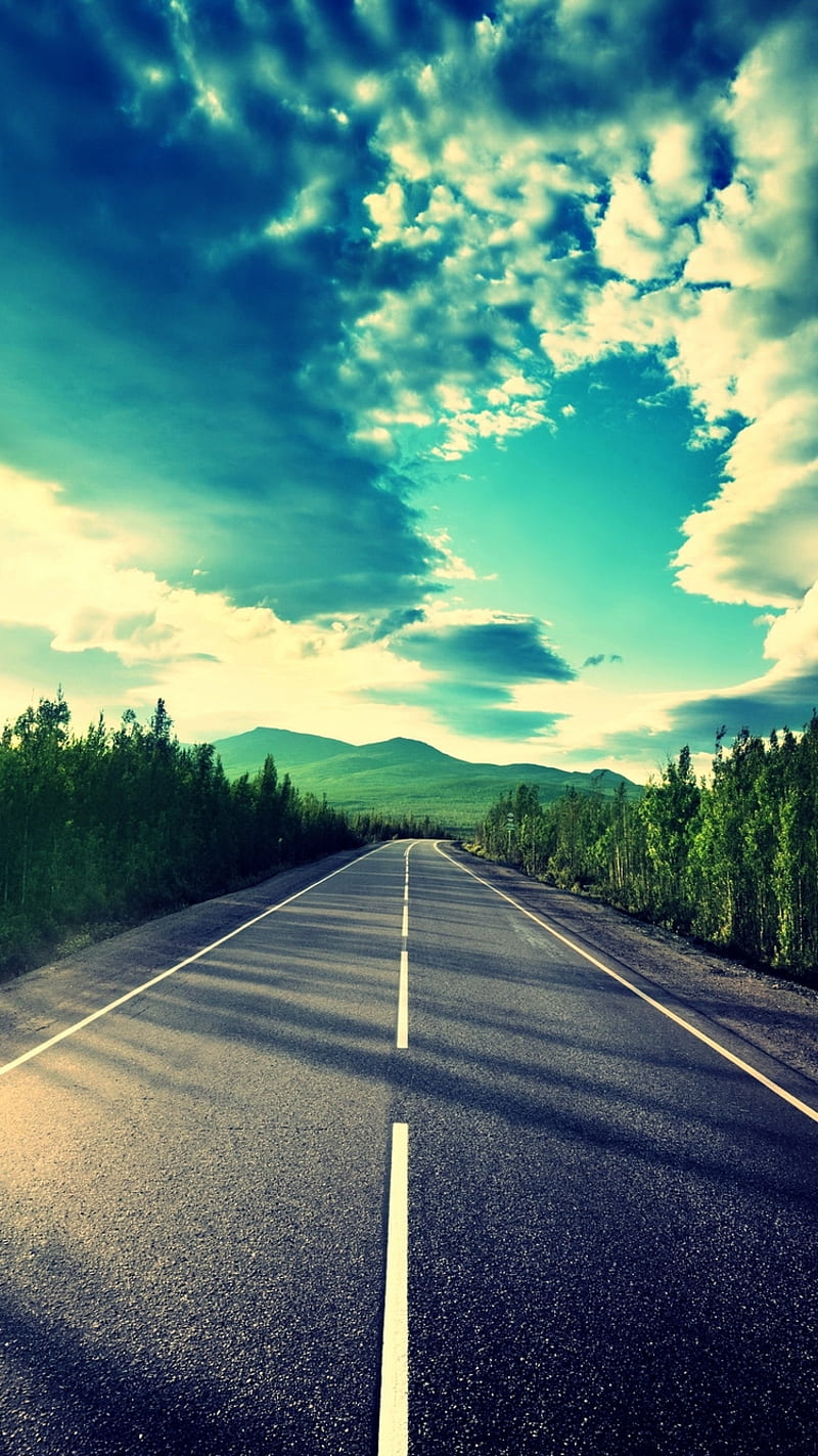 800x1423 Road, awesome, beauty, cool, nature, nice, sky, sunset, view, HD phone wallpaper