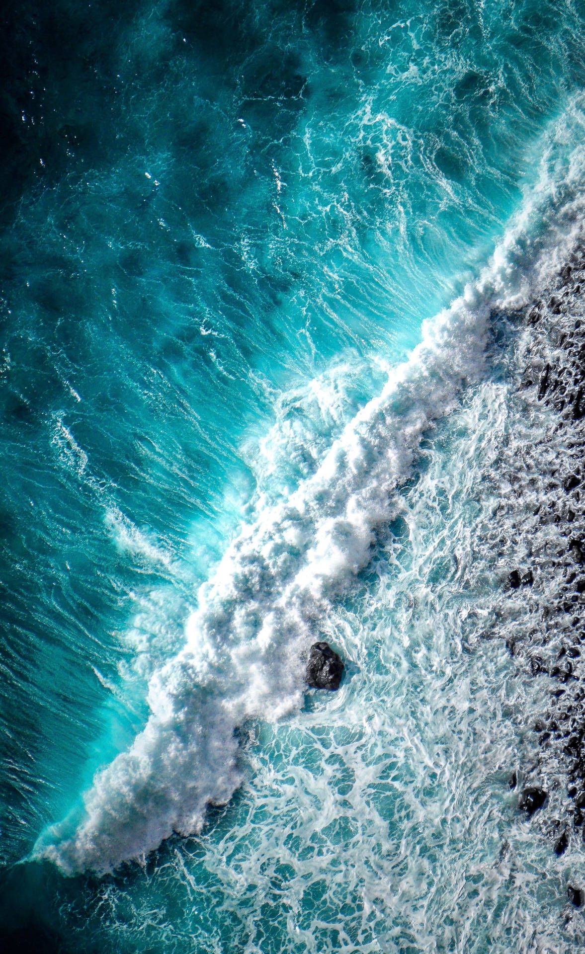 1177x1920 Download Cool Top View Shot Of Beach Wave iPhone Wallpaper