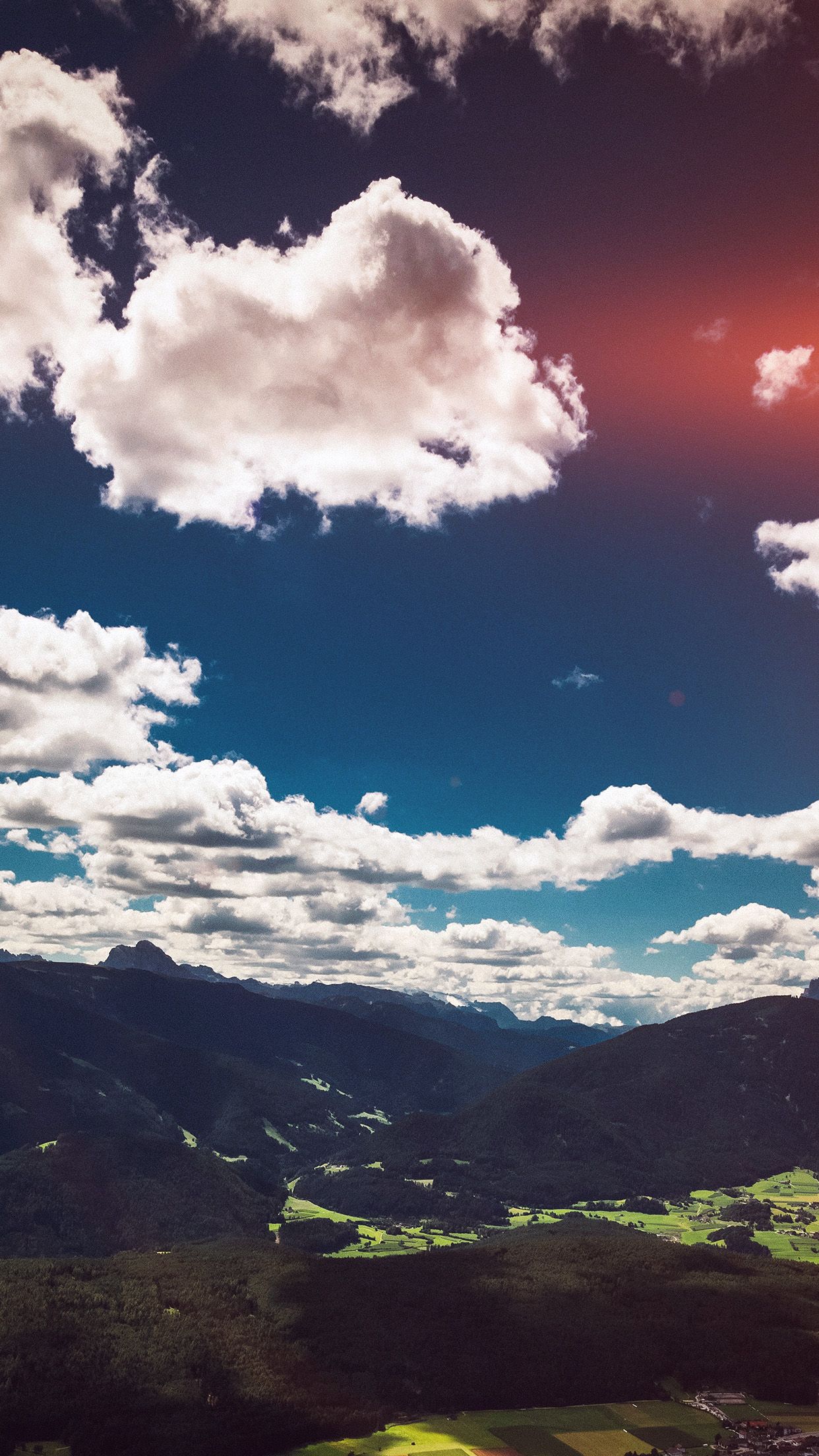 1242x2208 iPhone X wallpaper. nature sky cloud mountain green summer flare cool