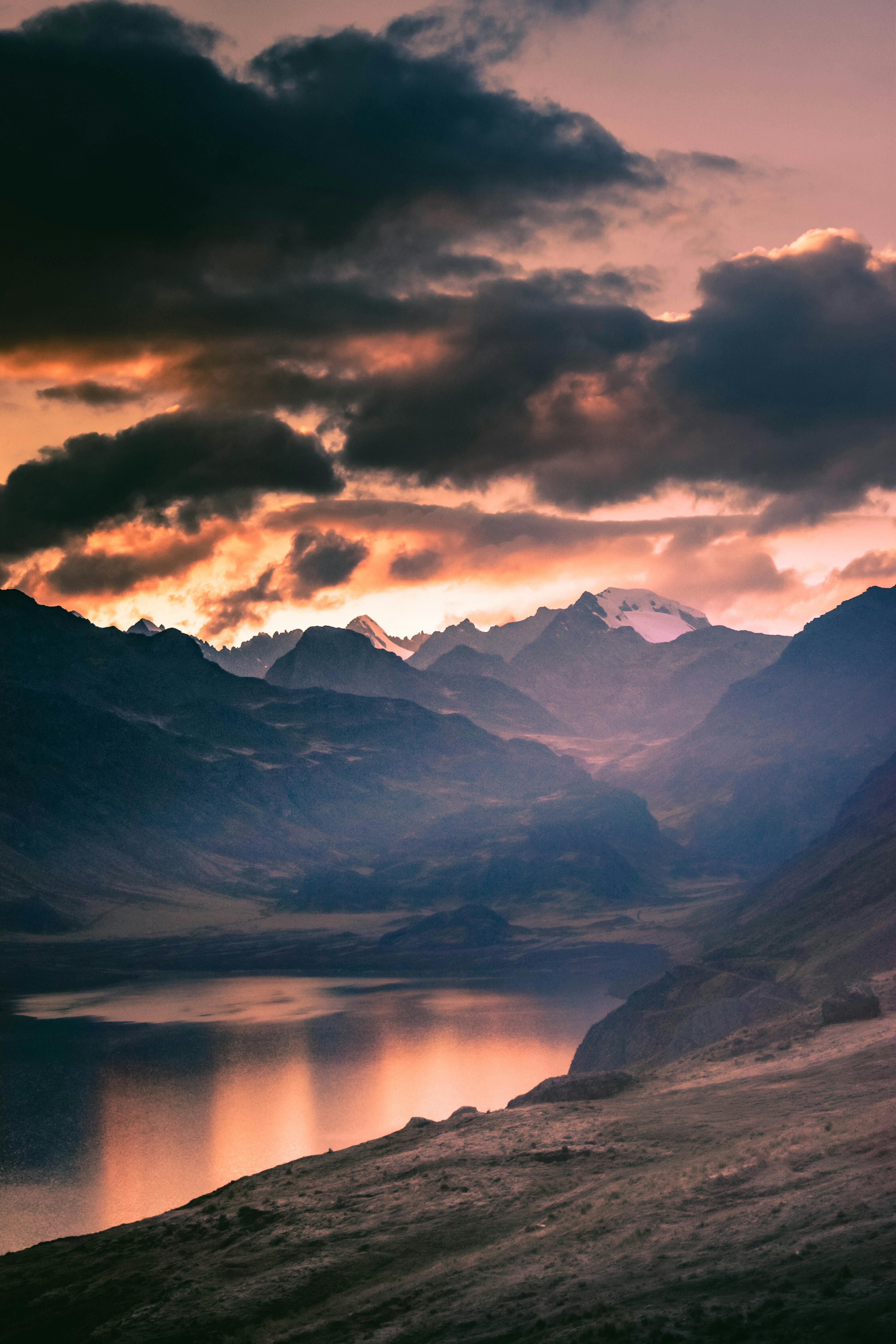 4000x6000 Mountains and Lake at Sunset · Free