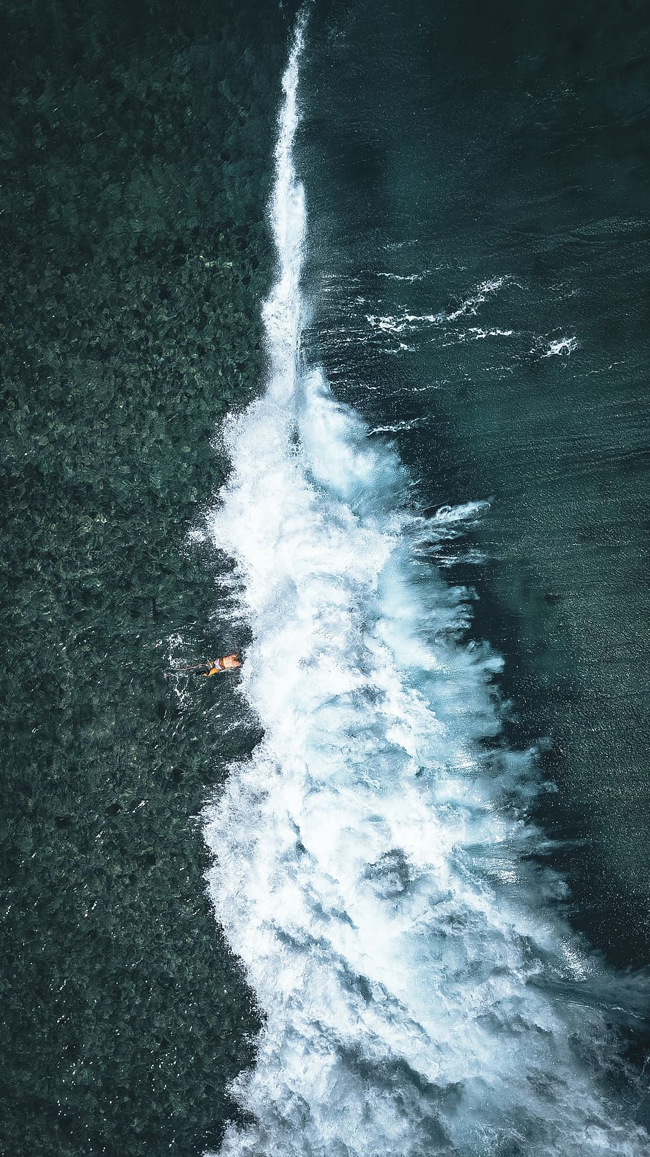 910x1620 Waterfall Top View Photography, Outdoors, Nature, Water, Ocean, Sea, Boat, Rowboat