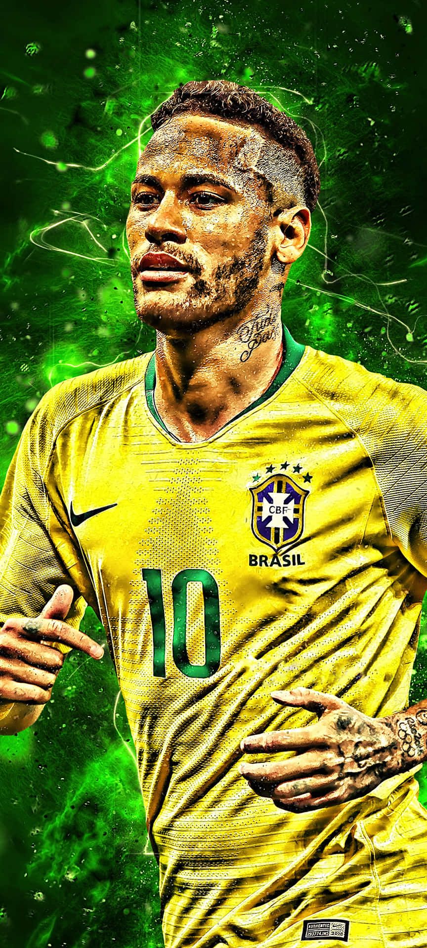 864x1920 Download Neymar Yellow Jersey iPhone Wallpaper